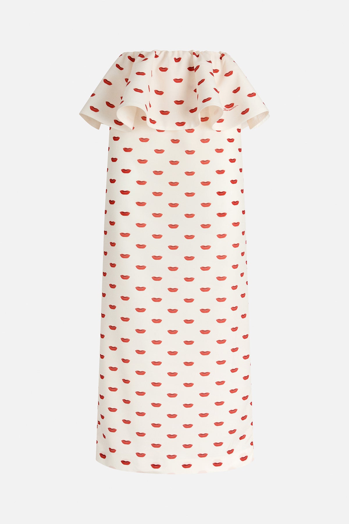 Lips Peplum Midi Skirt
