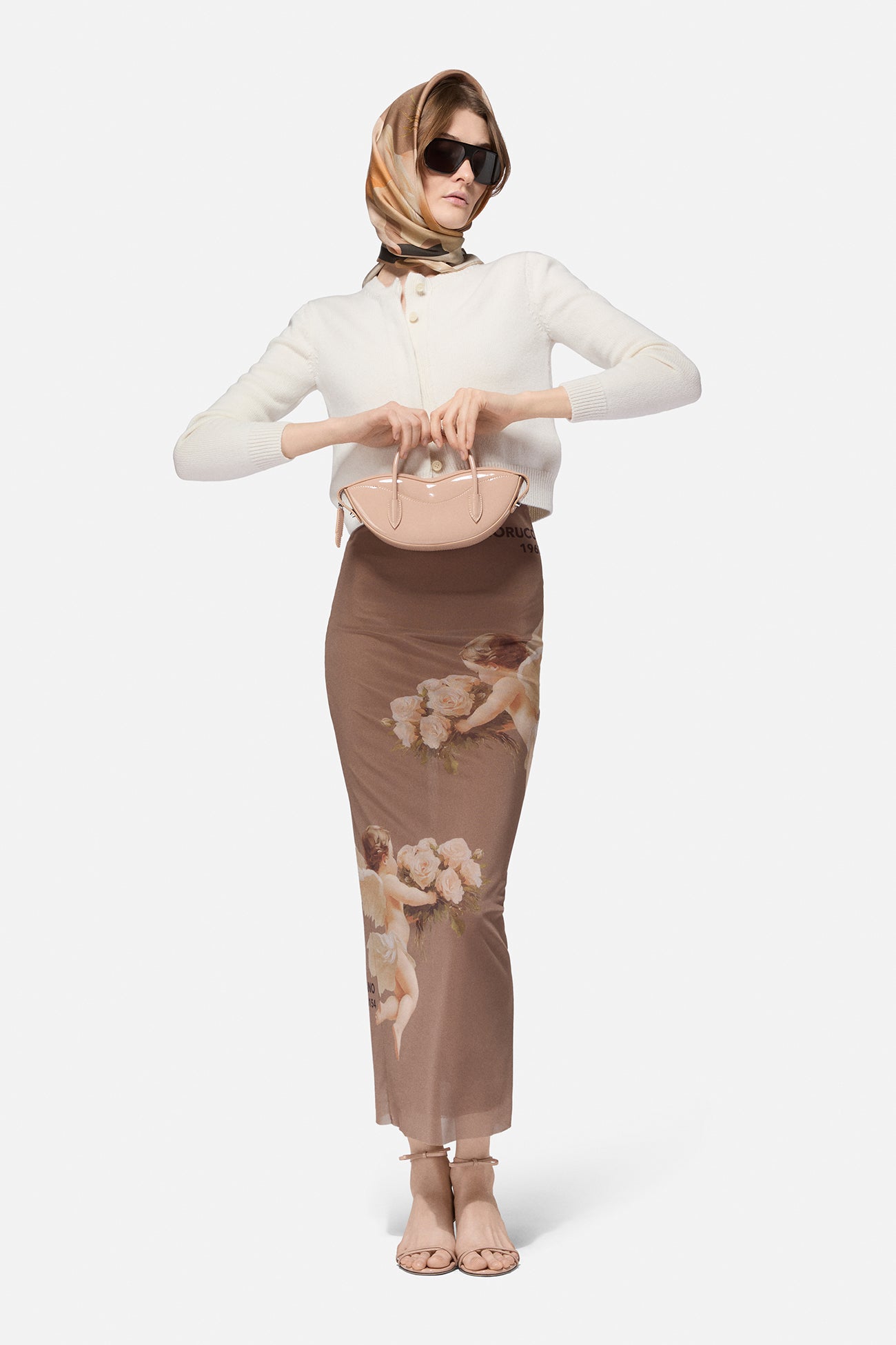 Bouquet Angels Mesh Midi Skirt