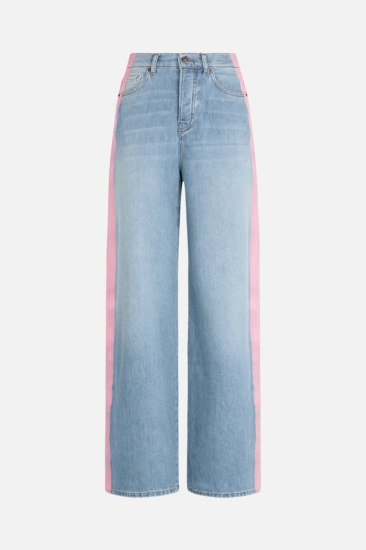 Pink Stripe Baggy Jeans