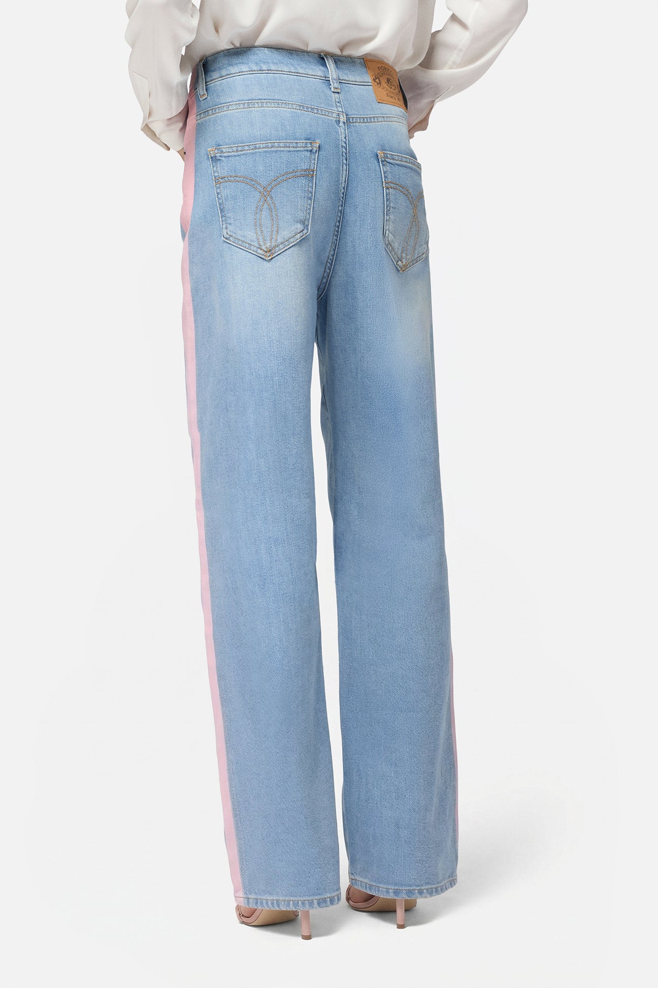 Pink Stripe Baggy Jeans