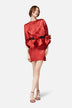 Lips Jacquard Peplum Mini Dress