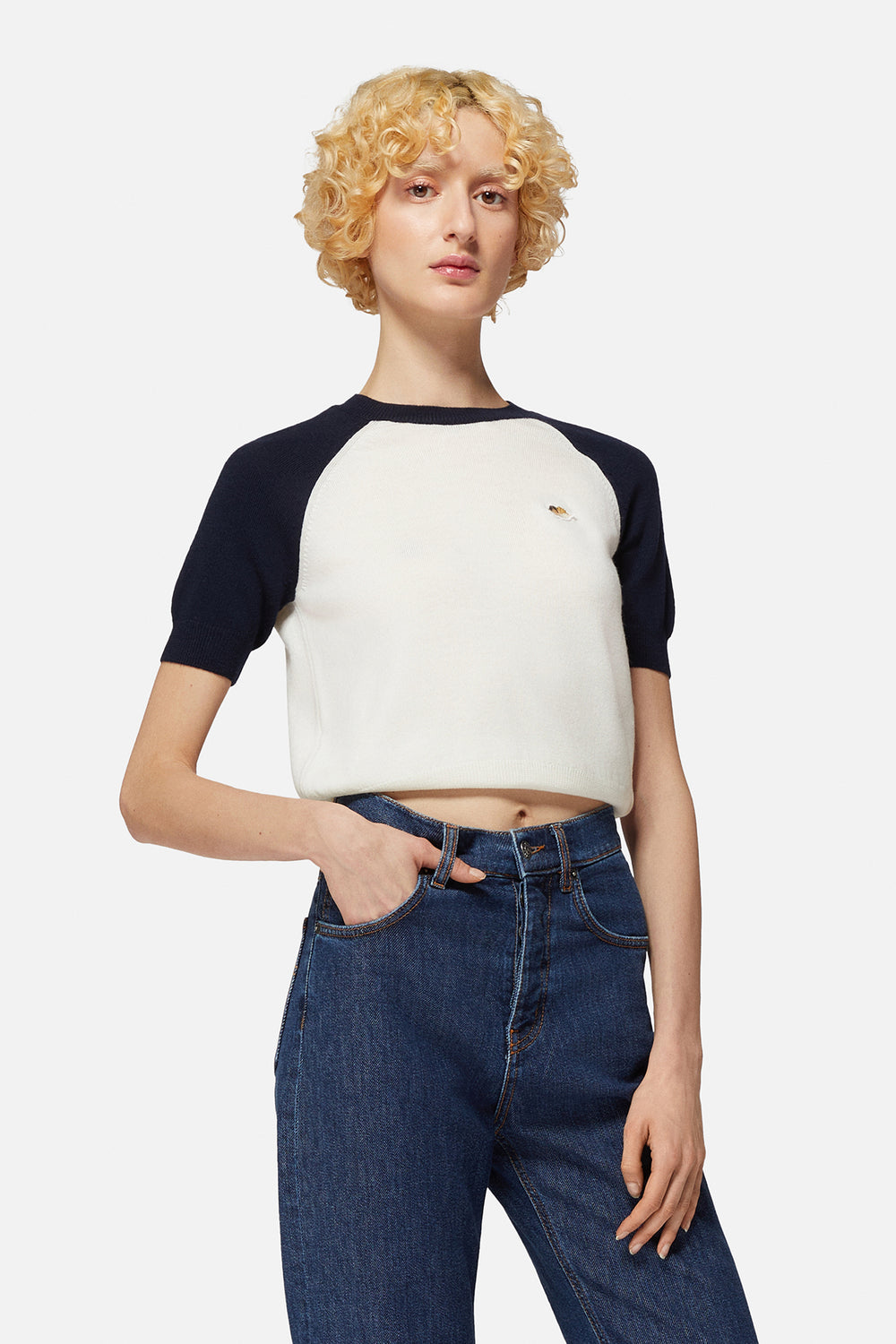 Angels Patch Knit Crop Top