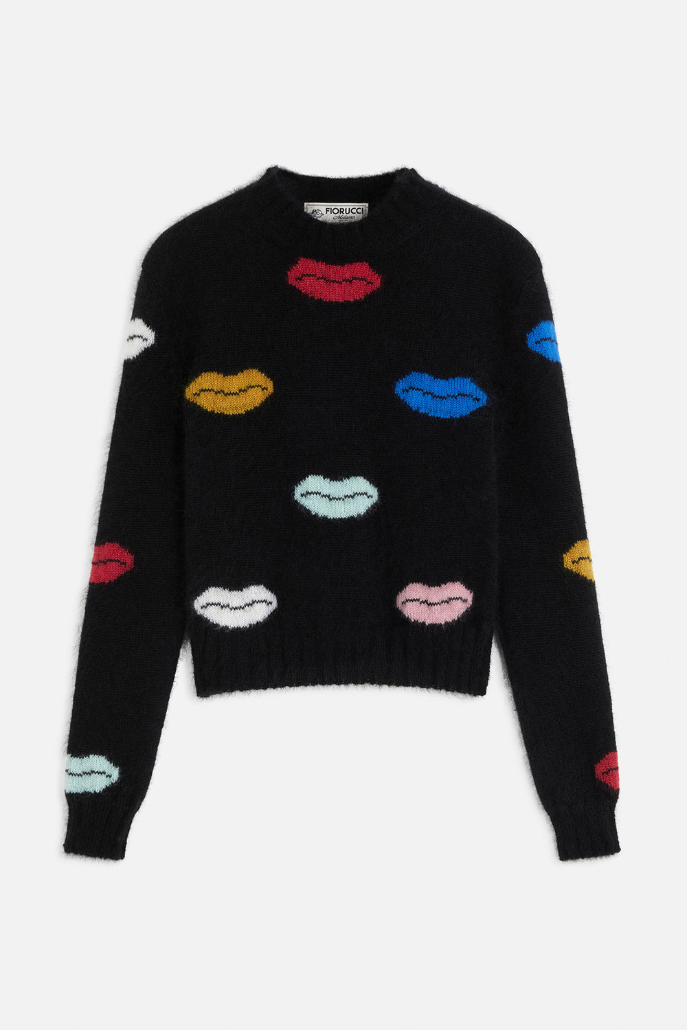 Lips Mohair Cropped Sweater
