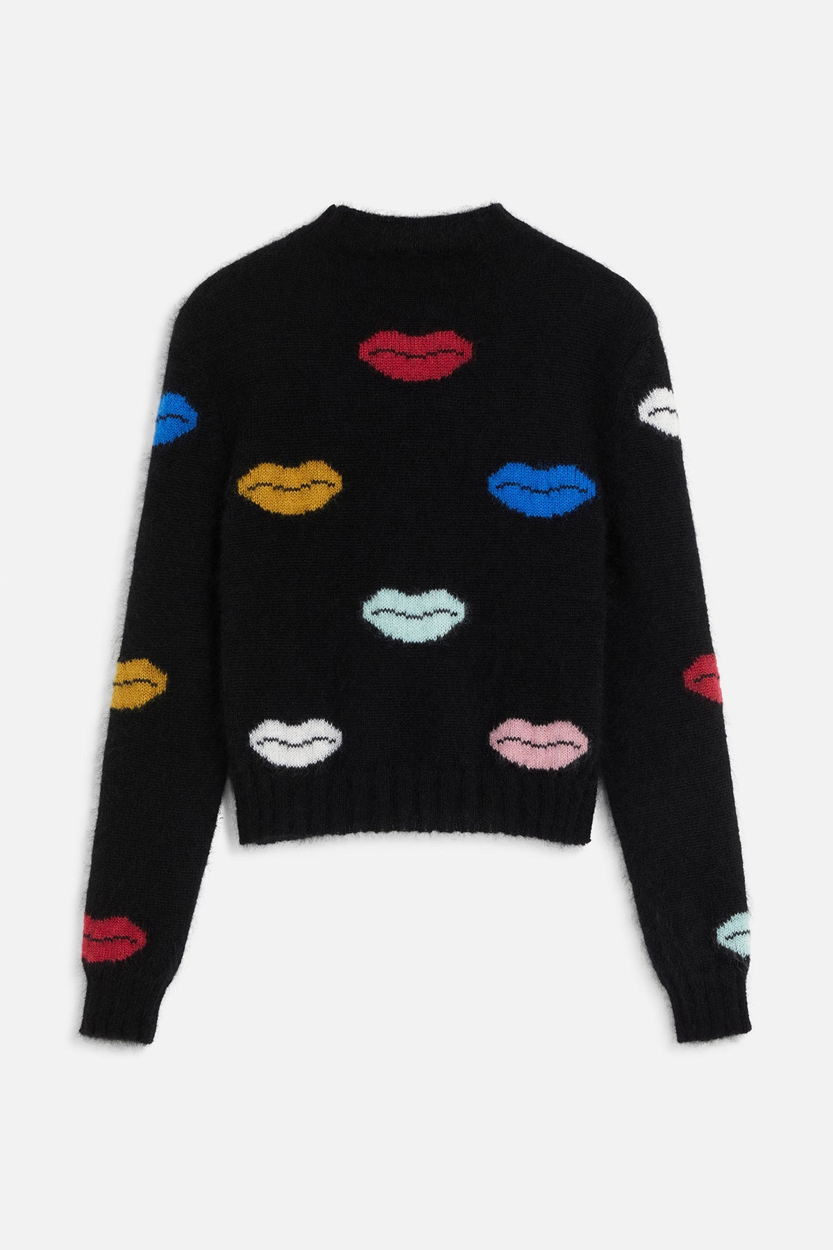Lips Mohair Cropped Sweater