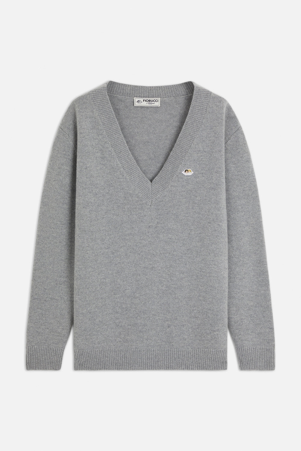 V-Neck Angels Patch Sweater