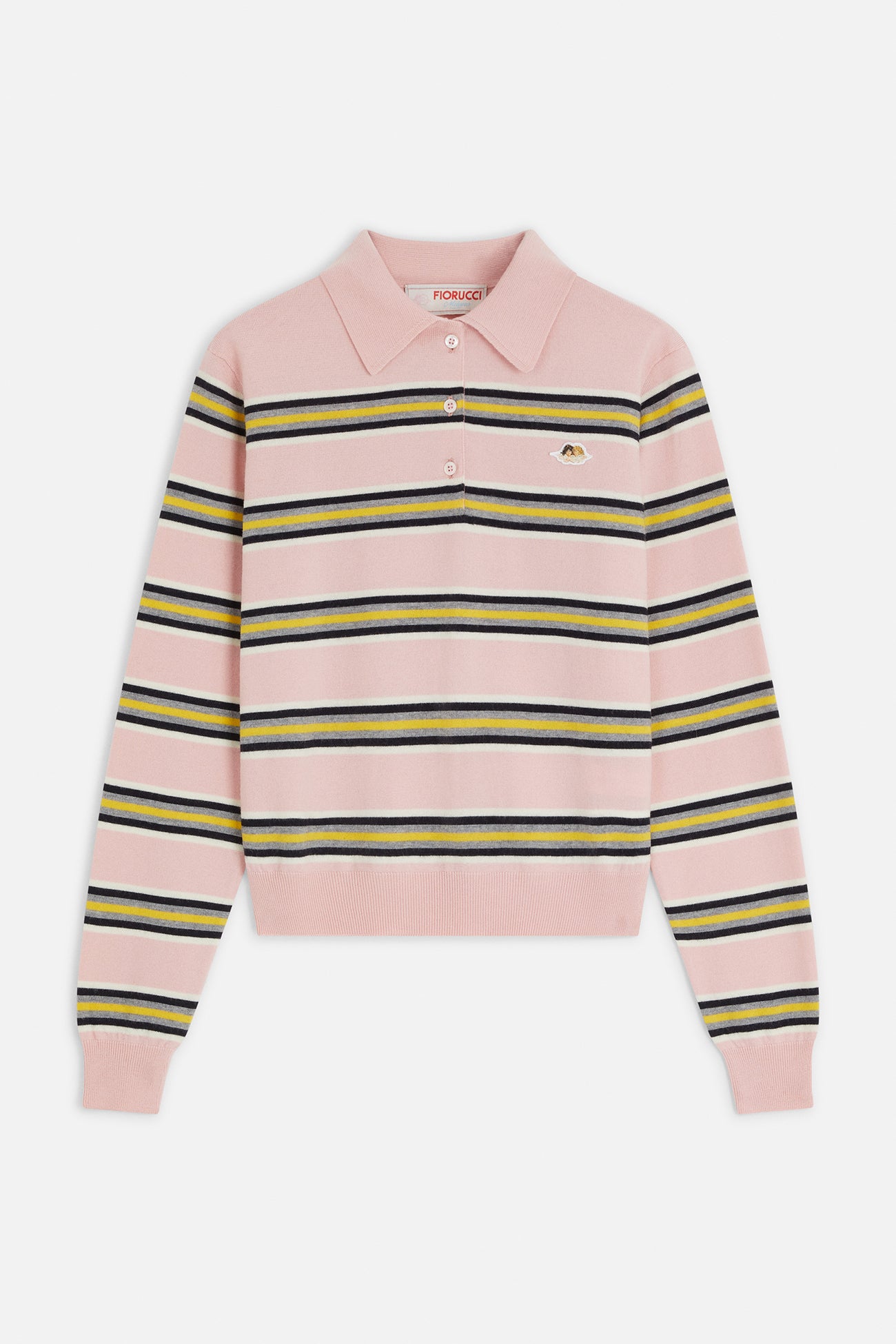 Striped Angels Patch Polo Sweater