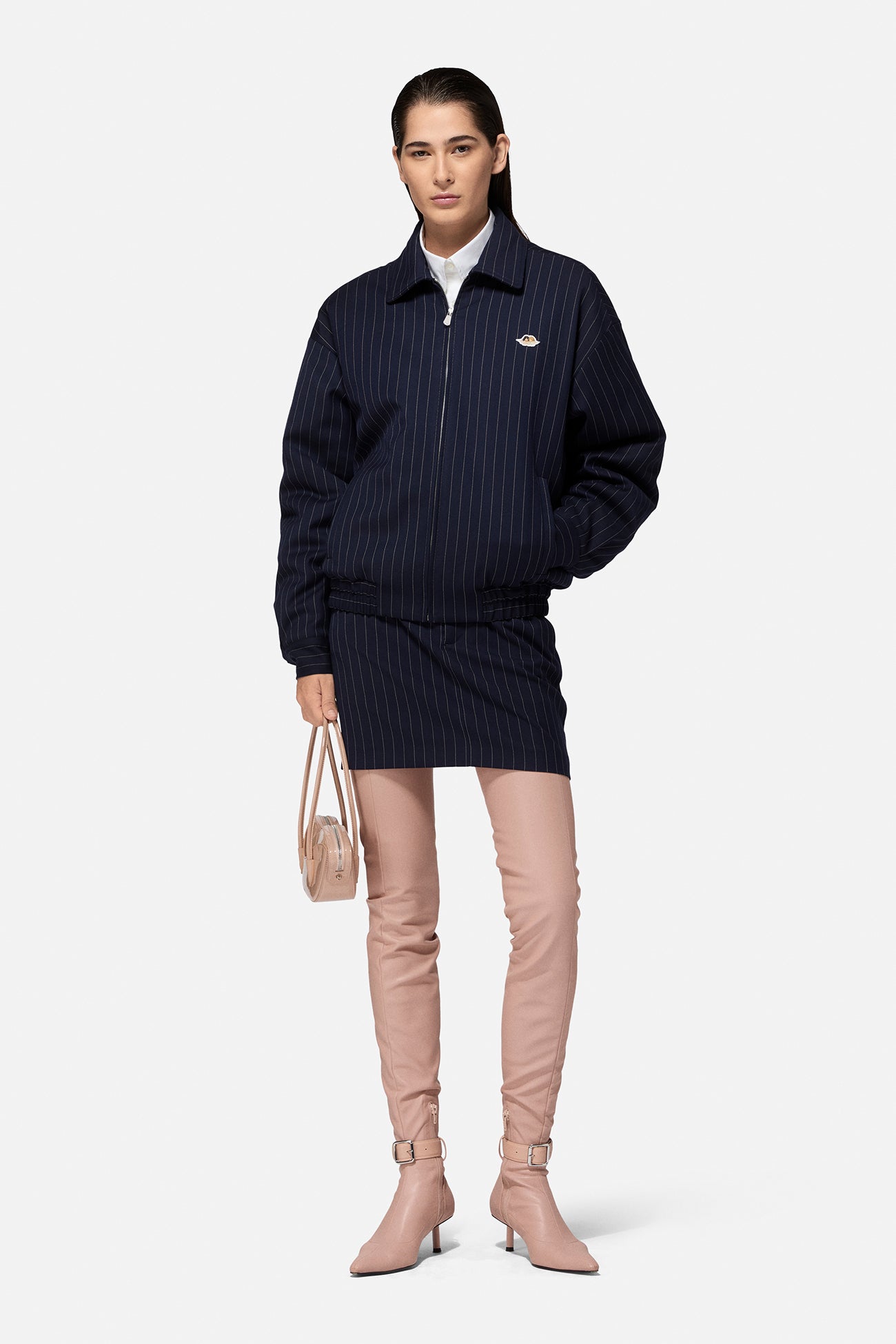 Pinstripe Bomber Jacket