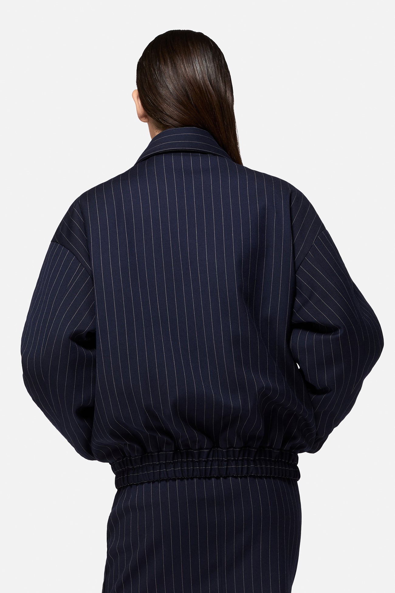Pinstripe Bomber Jacket