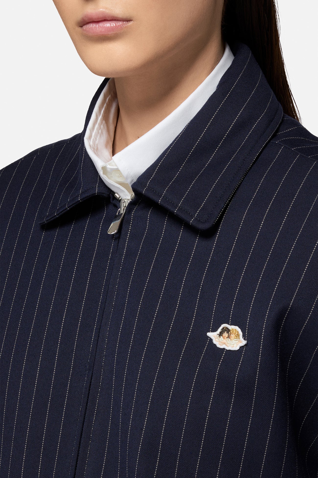 Pinstripe Bomber Jacket