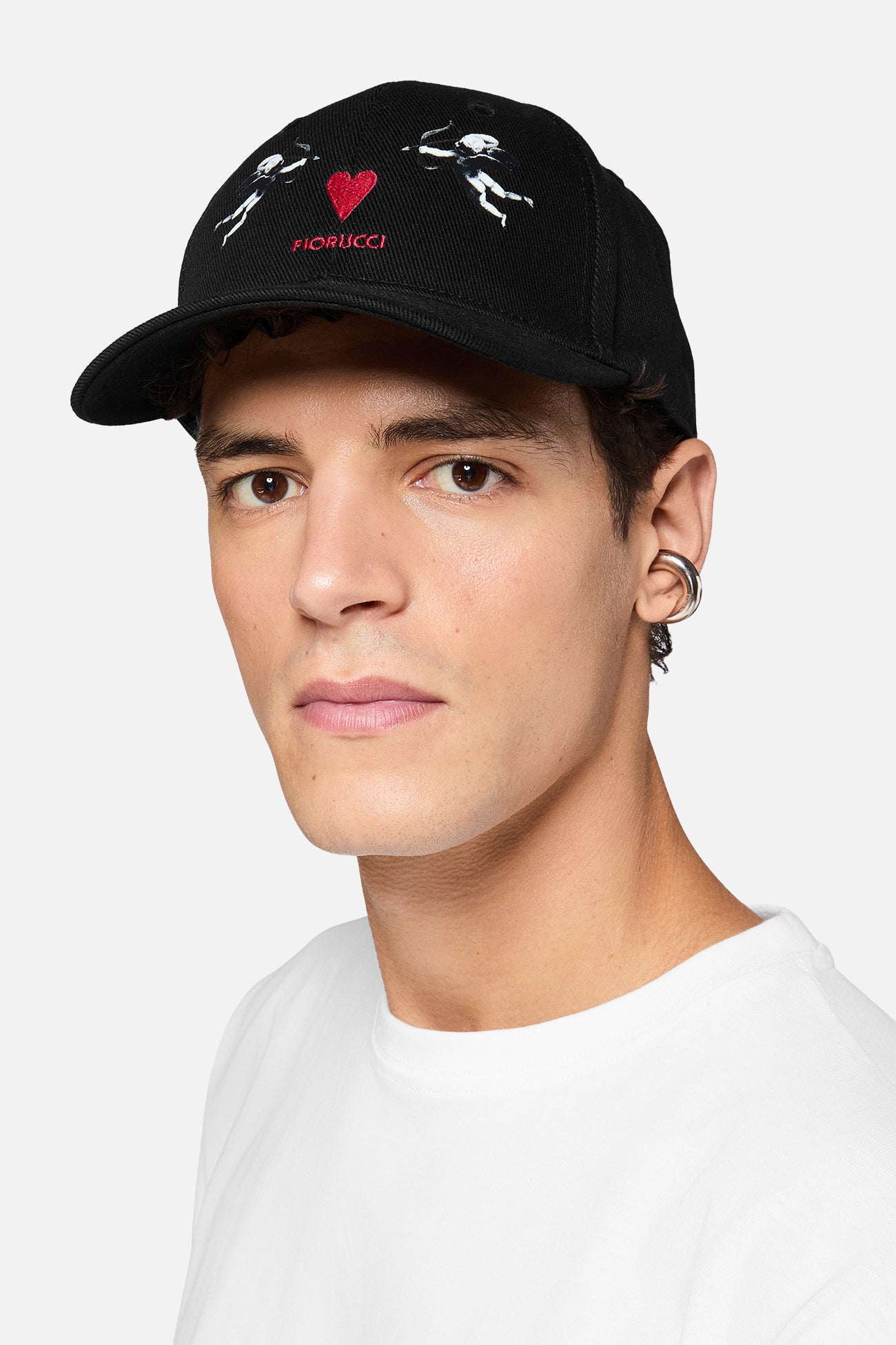 Double Cupid Logo Cap Black