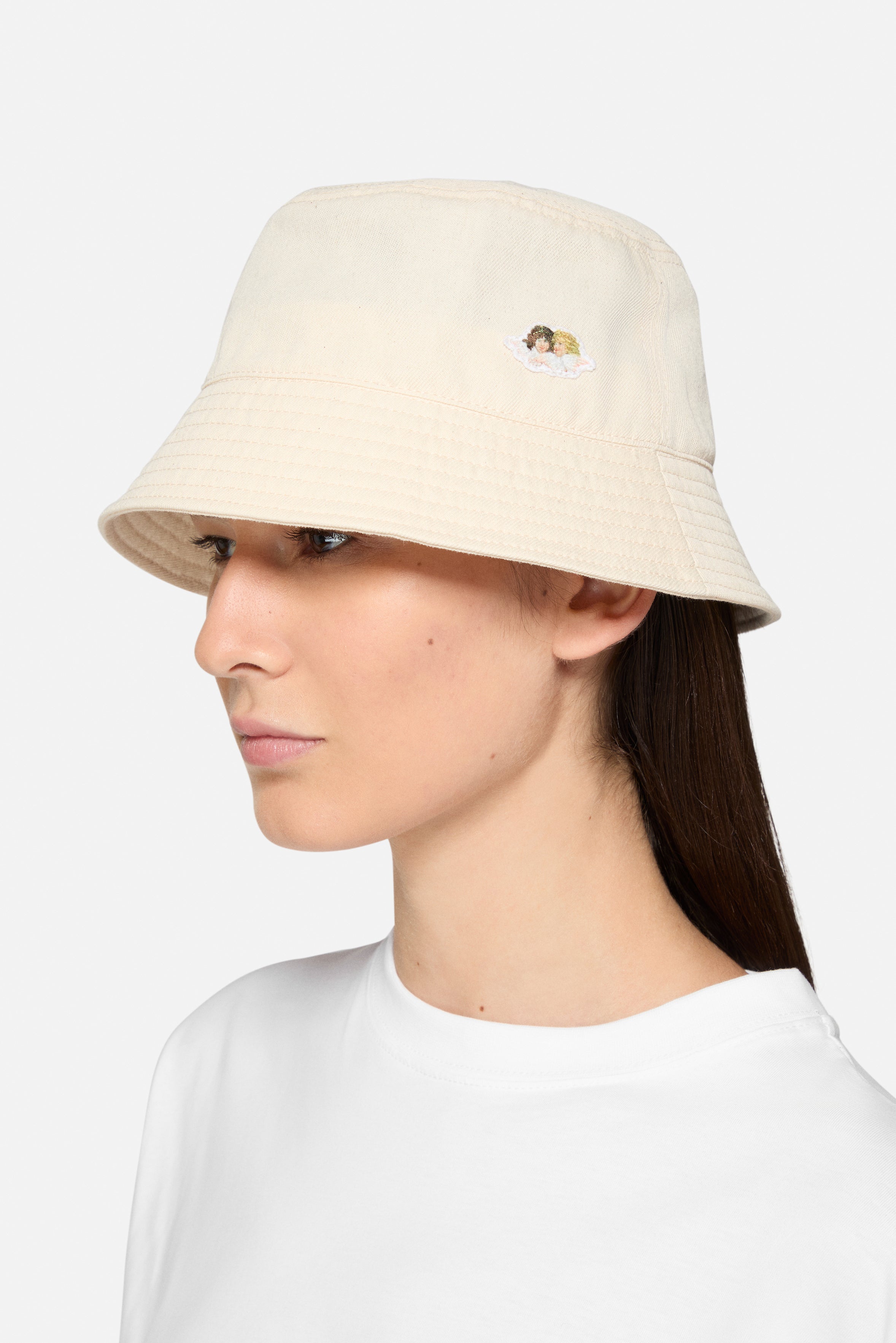 Angels Patch Bucket Hat Cream | Fiorucci