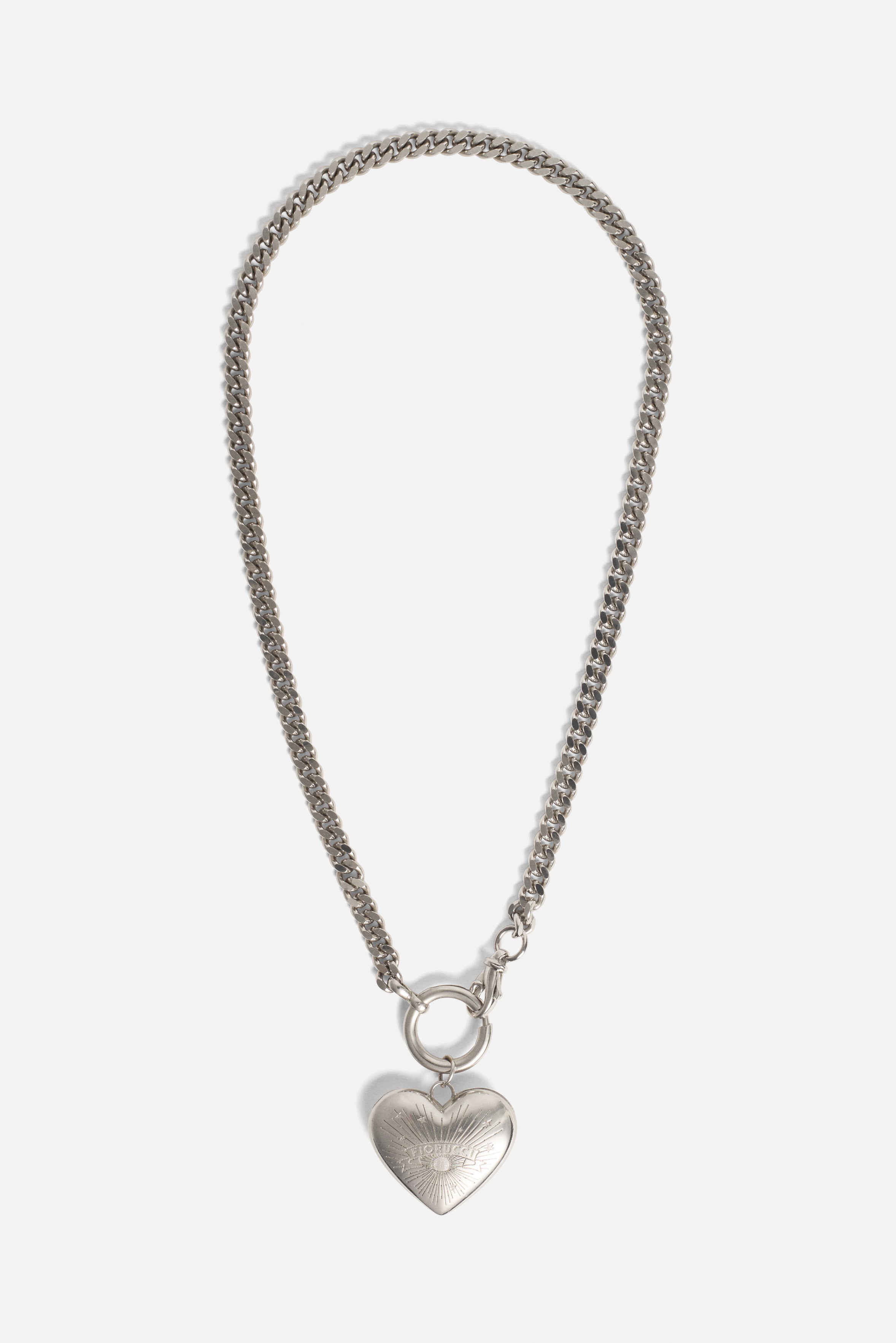 Heart Locket Necklace Silver