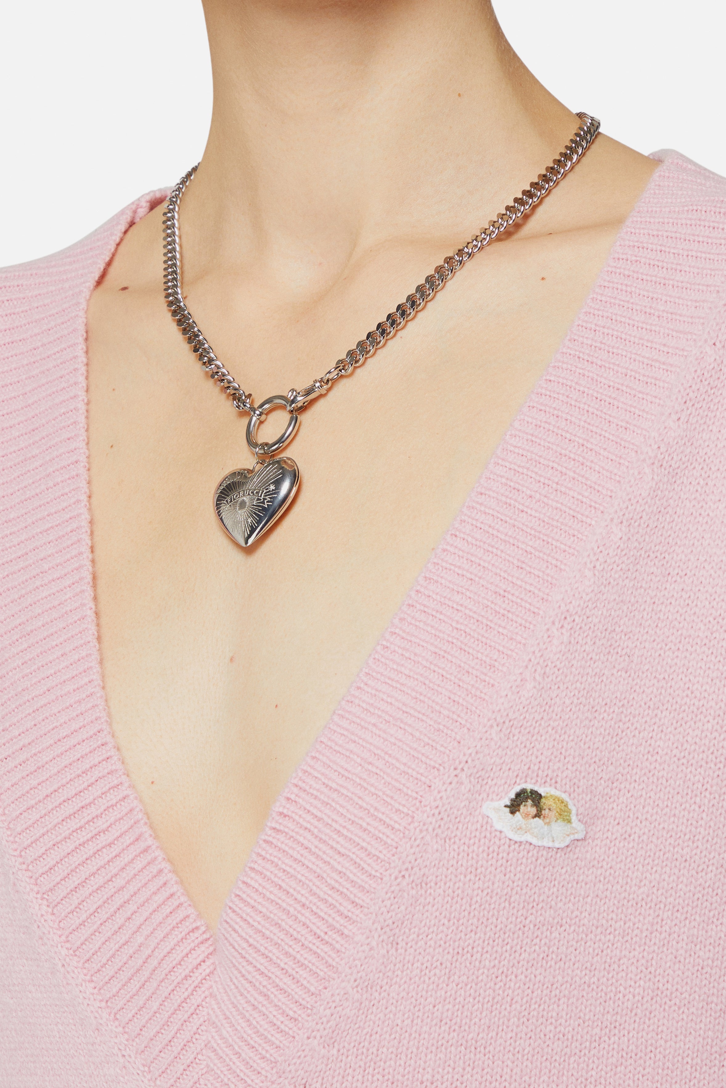 Heart Locket Necklace Silver