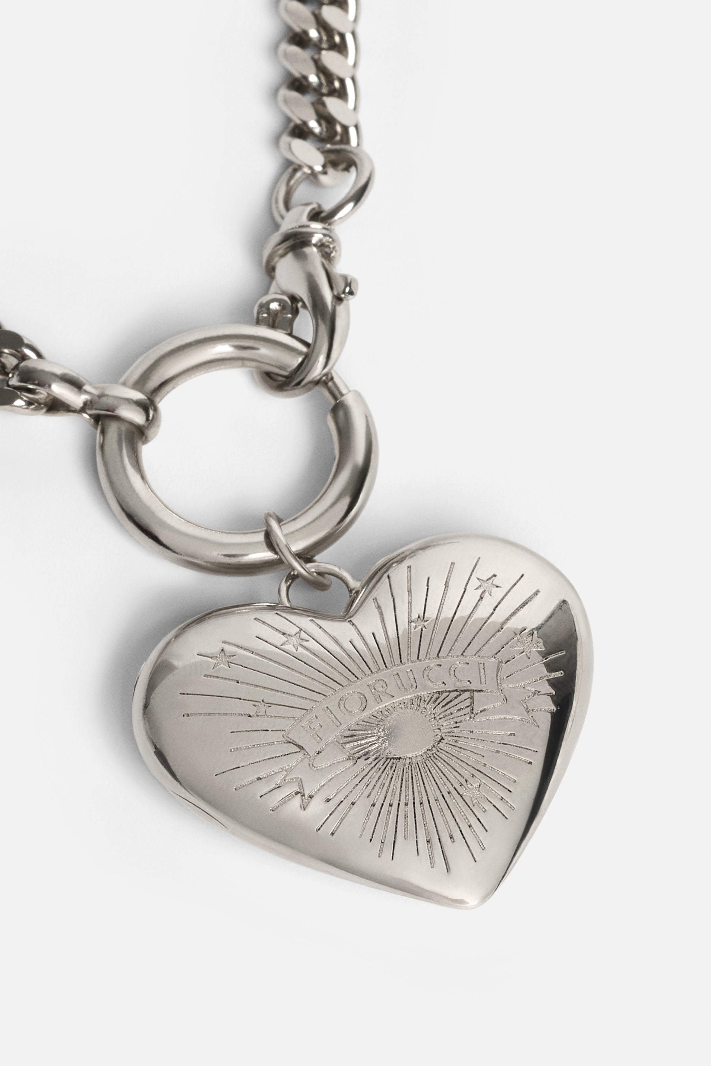 Heart Locket Necklace Silver