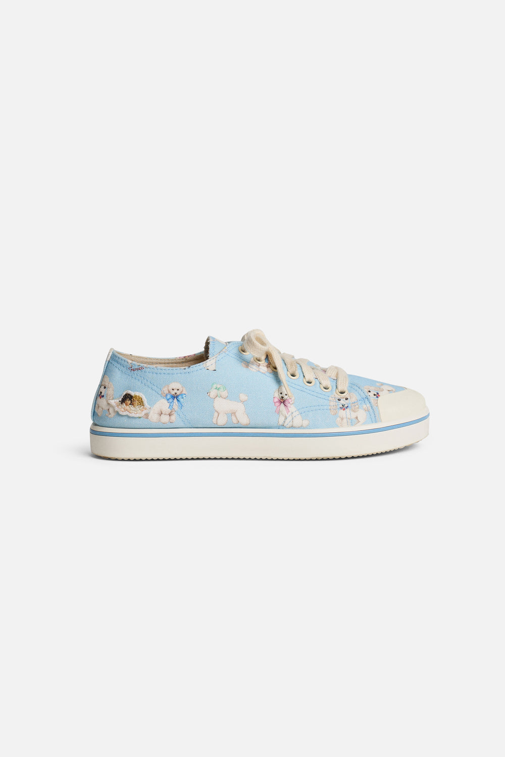 Poodle Print Sneakers Light Blue