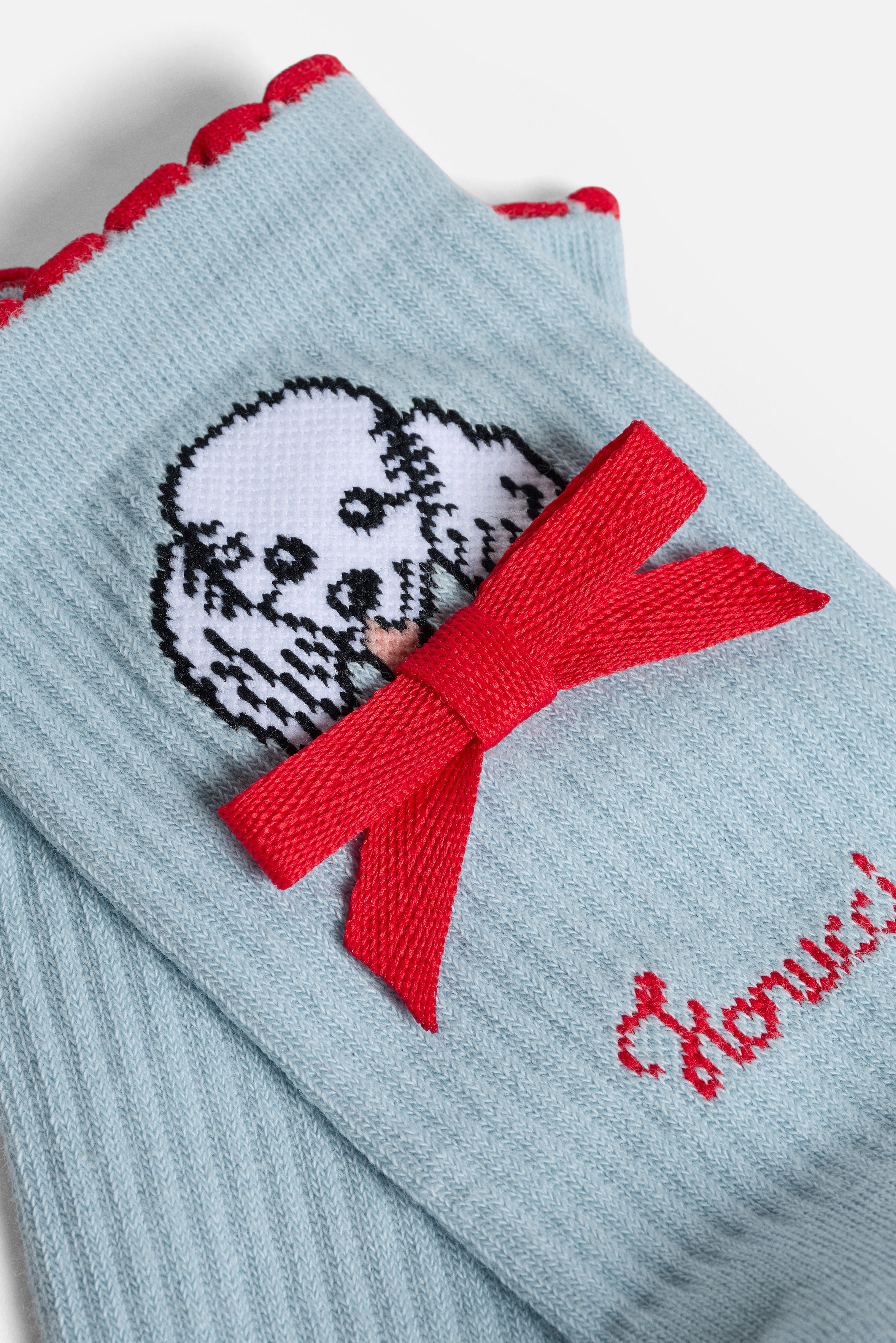 Calzini con Fiocco e Barboncino Azzurri