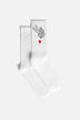 Cupid Heart Socks White