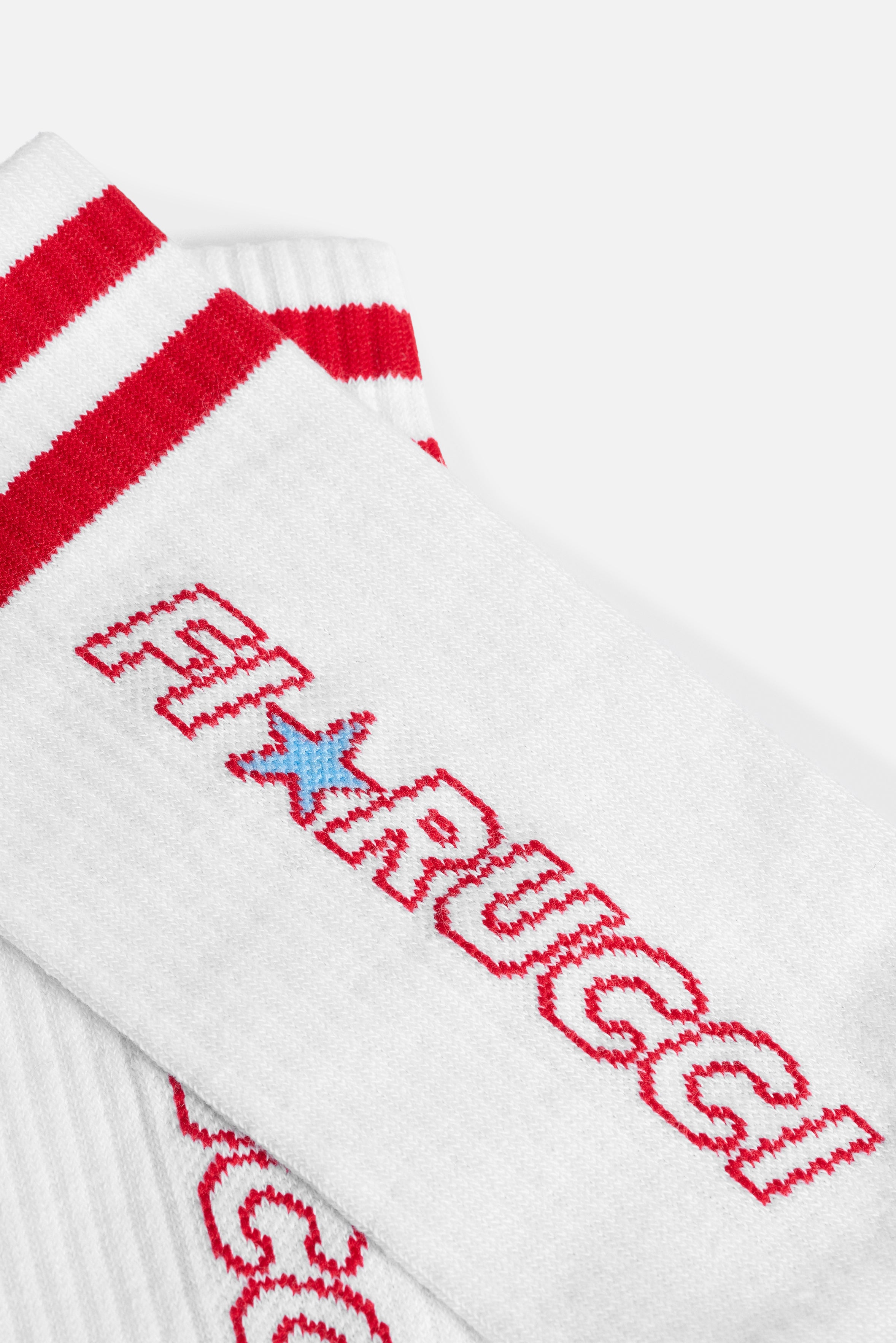 Calzini con Logo a Stella e Righe Bianchi