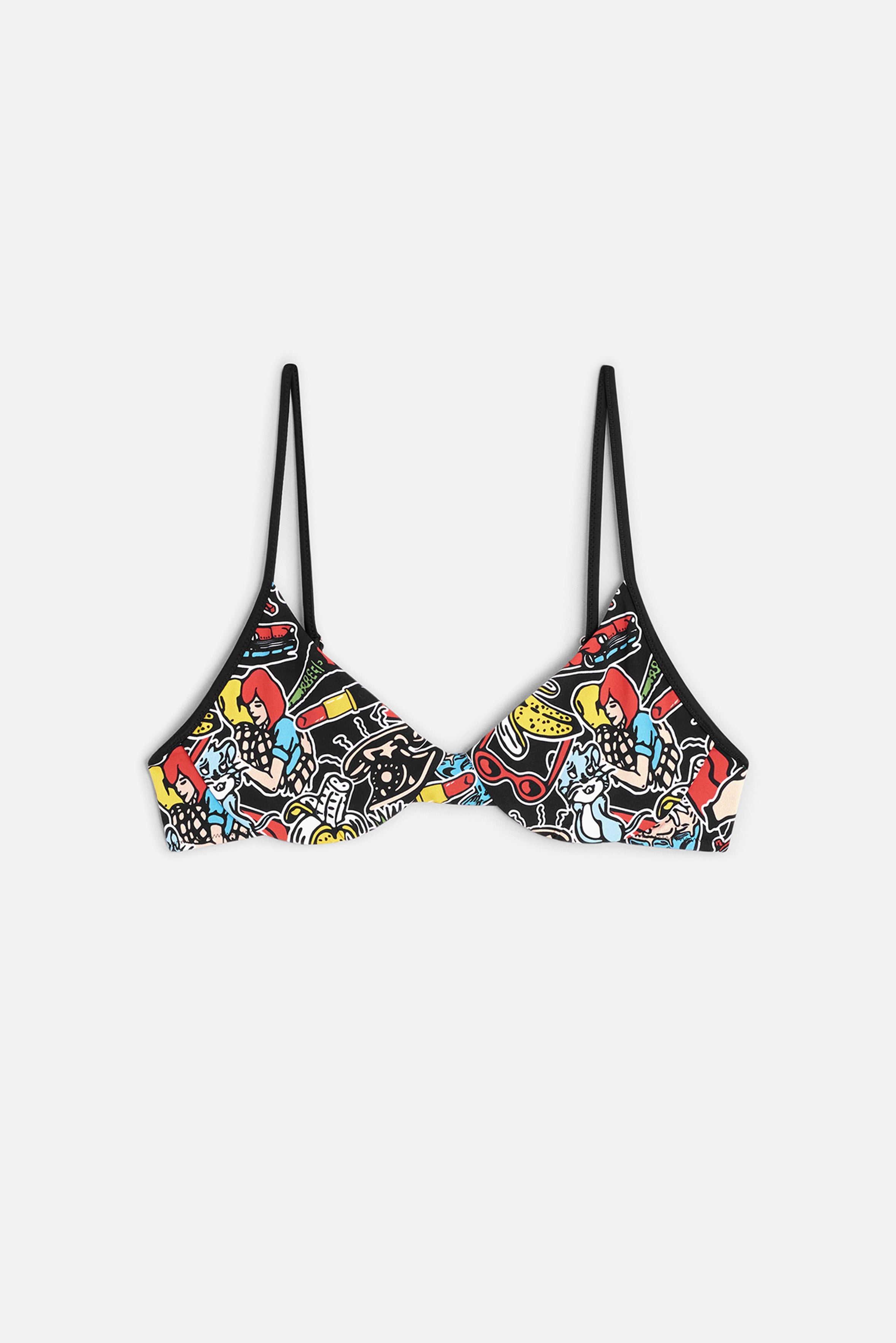Toys Print Bikini Top Black