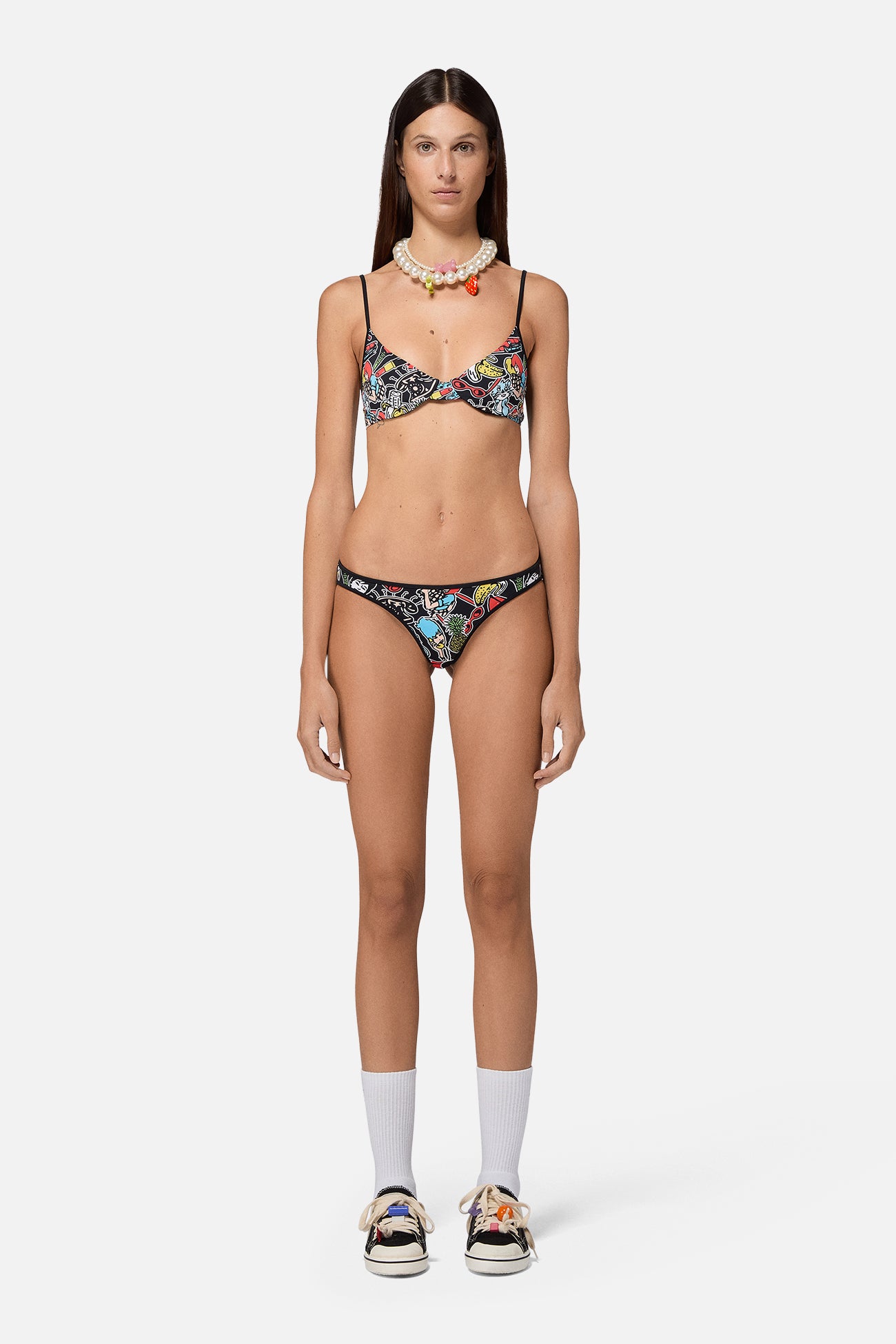 Toys Print Bikini Top Black