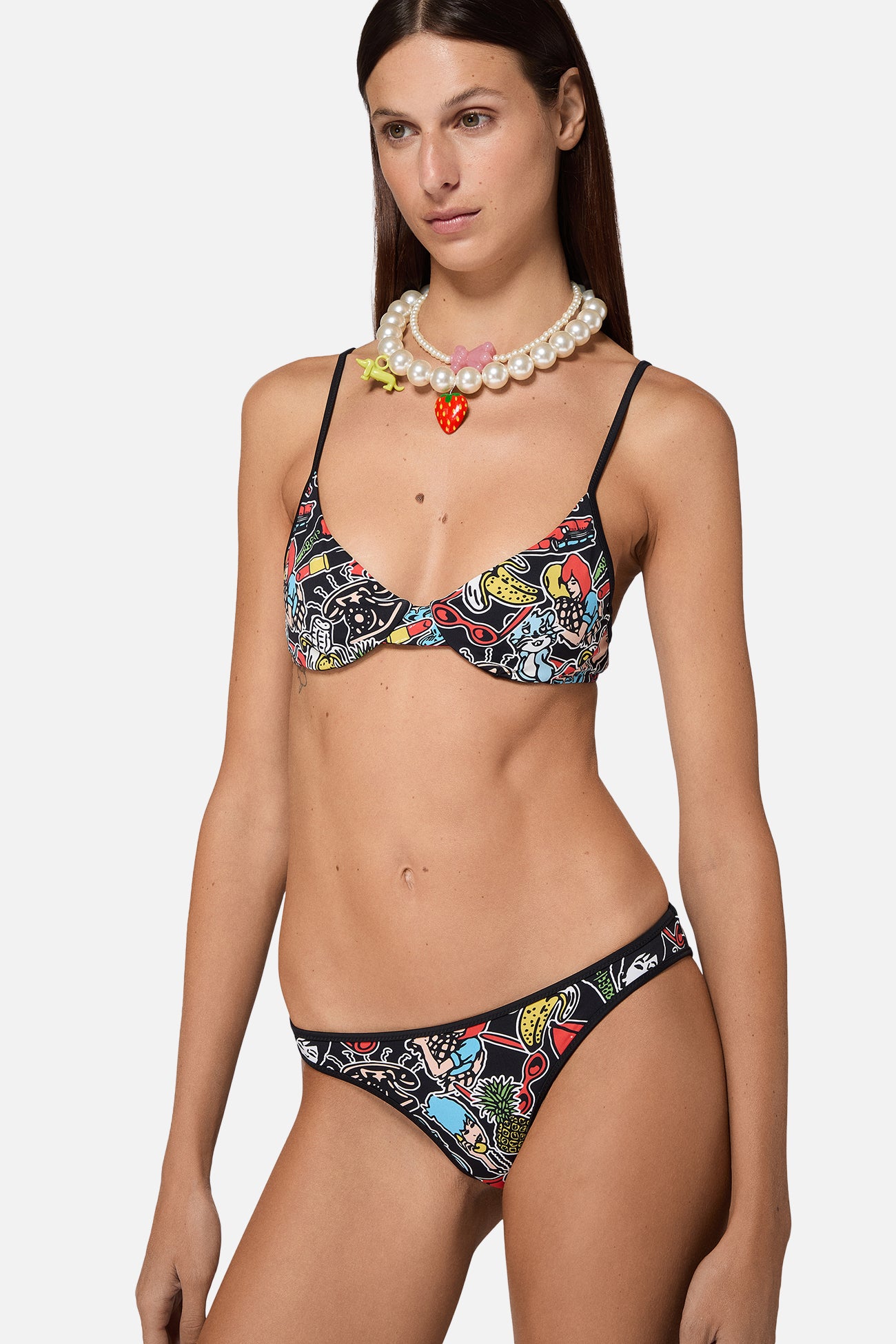 Toys Print Bikini Top Black