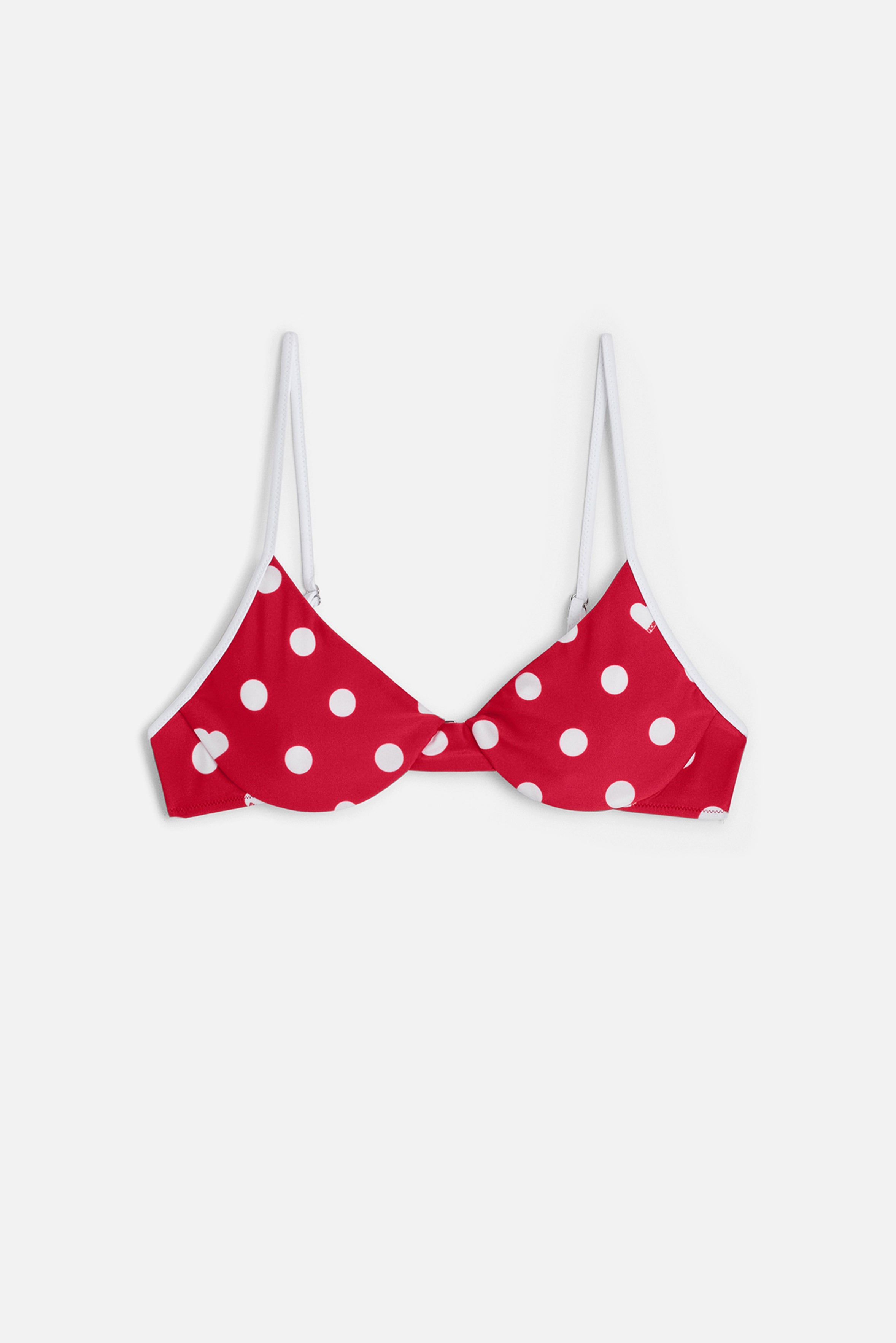 Polka Dot Bikini Top Red