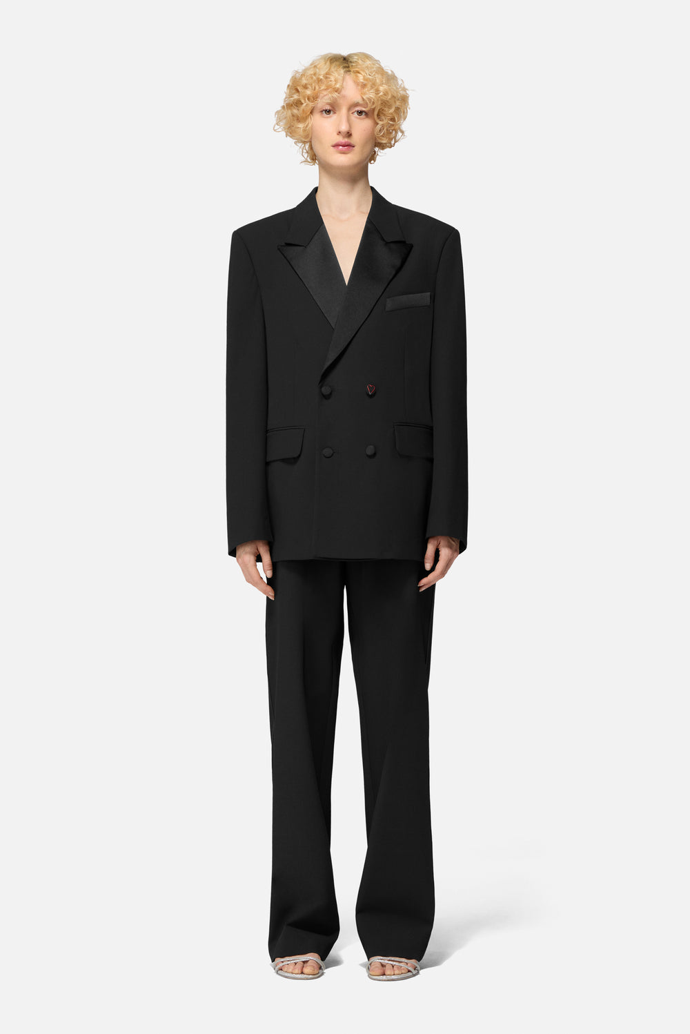 Womens Heart Button Blazer