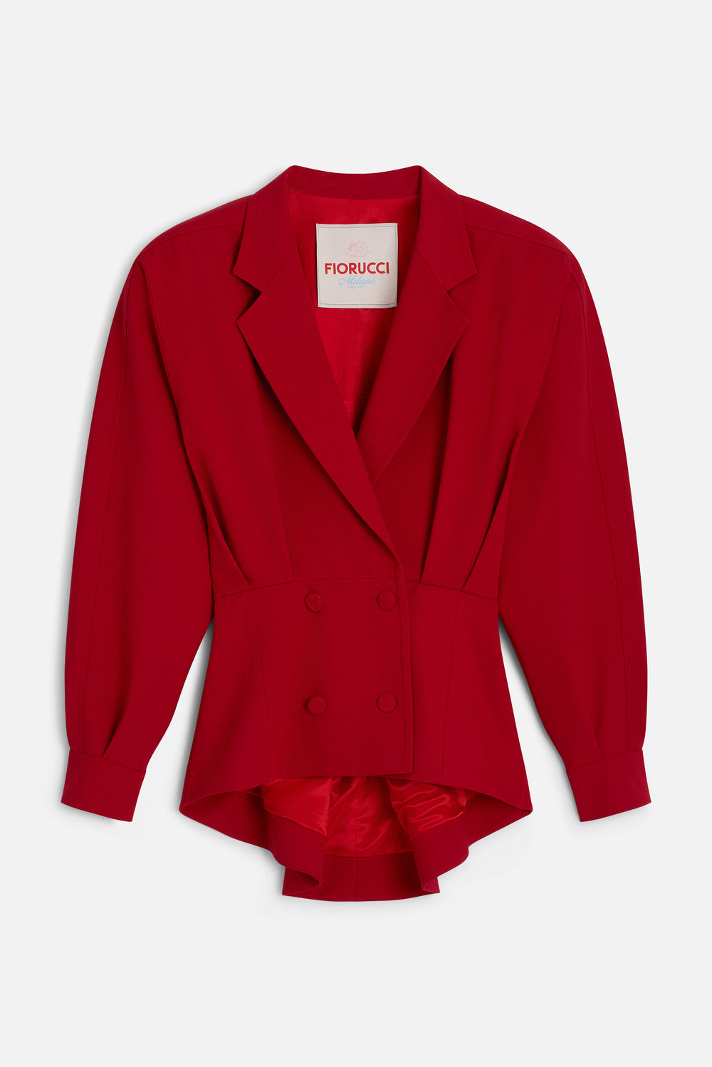 Puff Sleeve Cropped Blazer Red