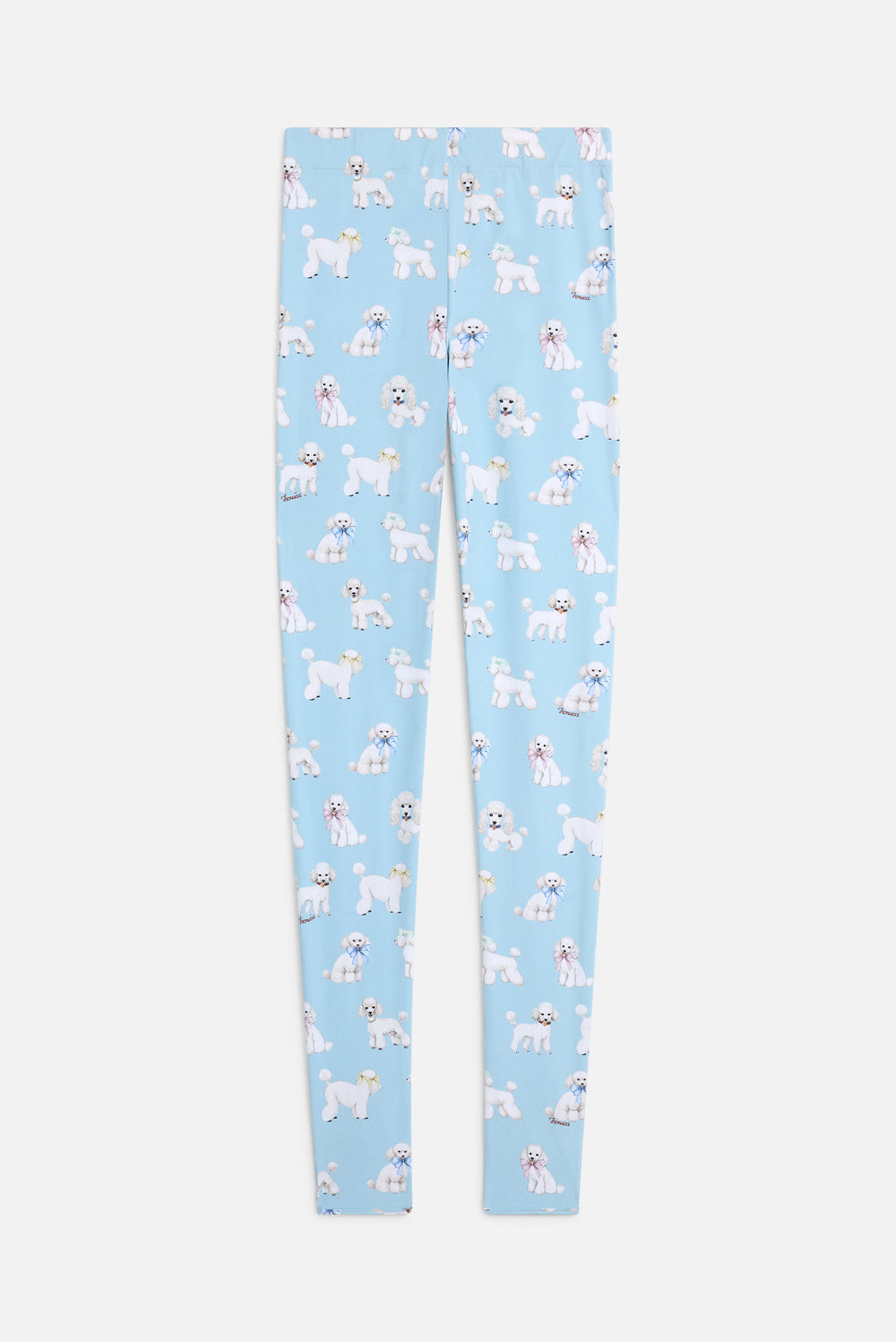 Poodle Print Leggings Light Blue