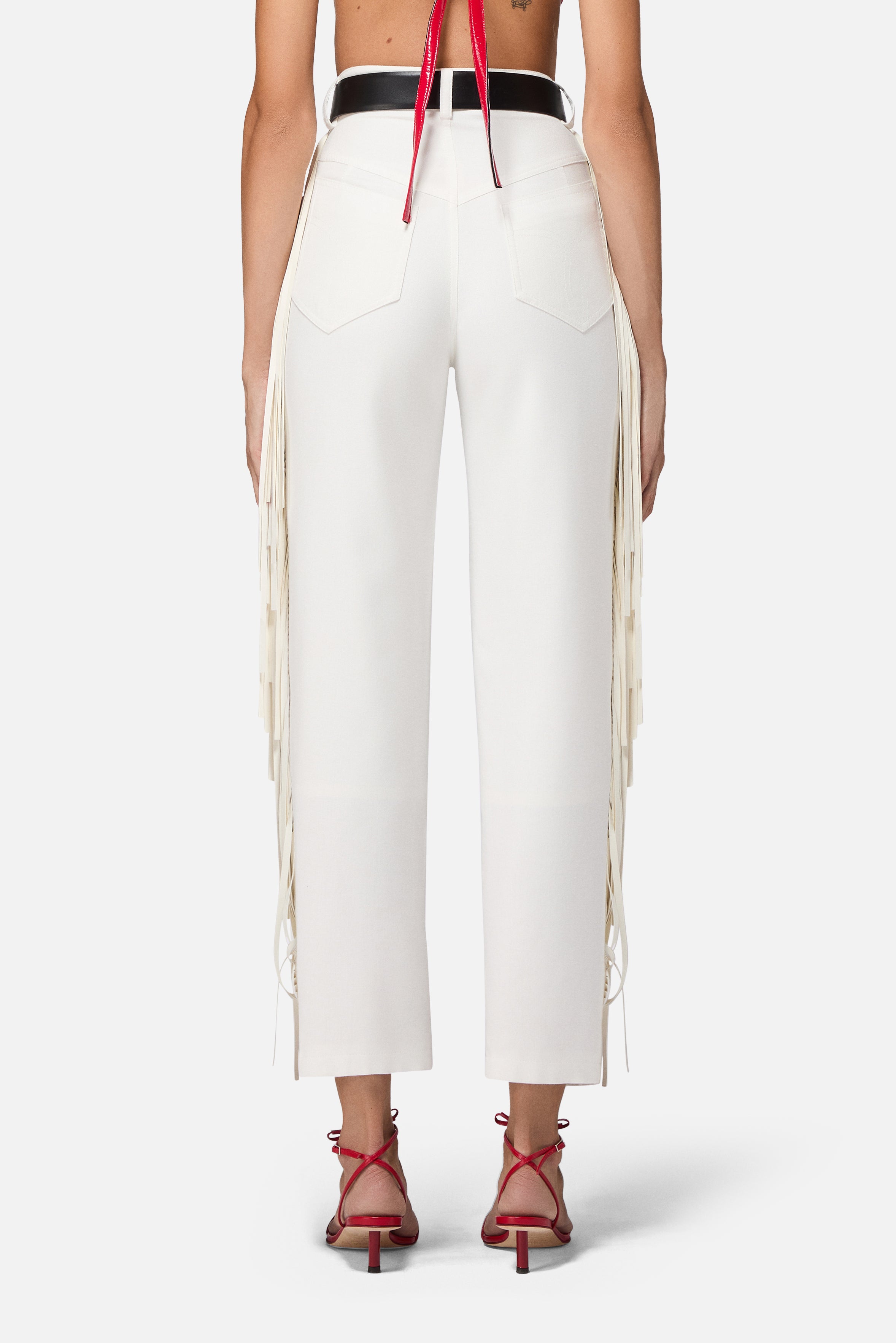 Fringe Trousers White | Fiorucci Official Online Store