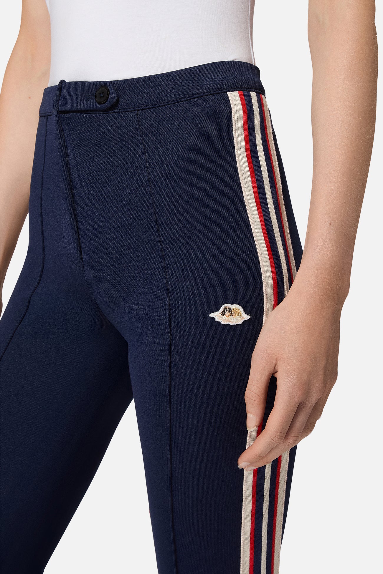 Stripe Angels Patch Leggings Navy