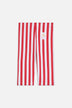 Striped Popcorn Print Biker Shorts Red