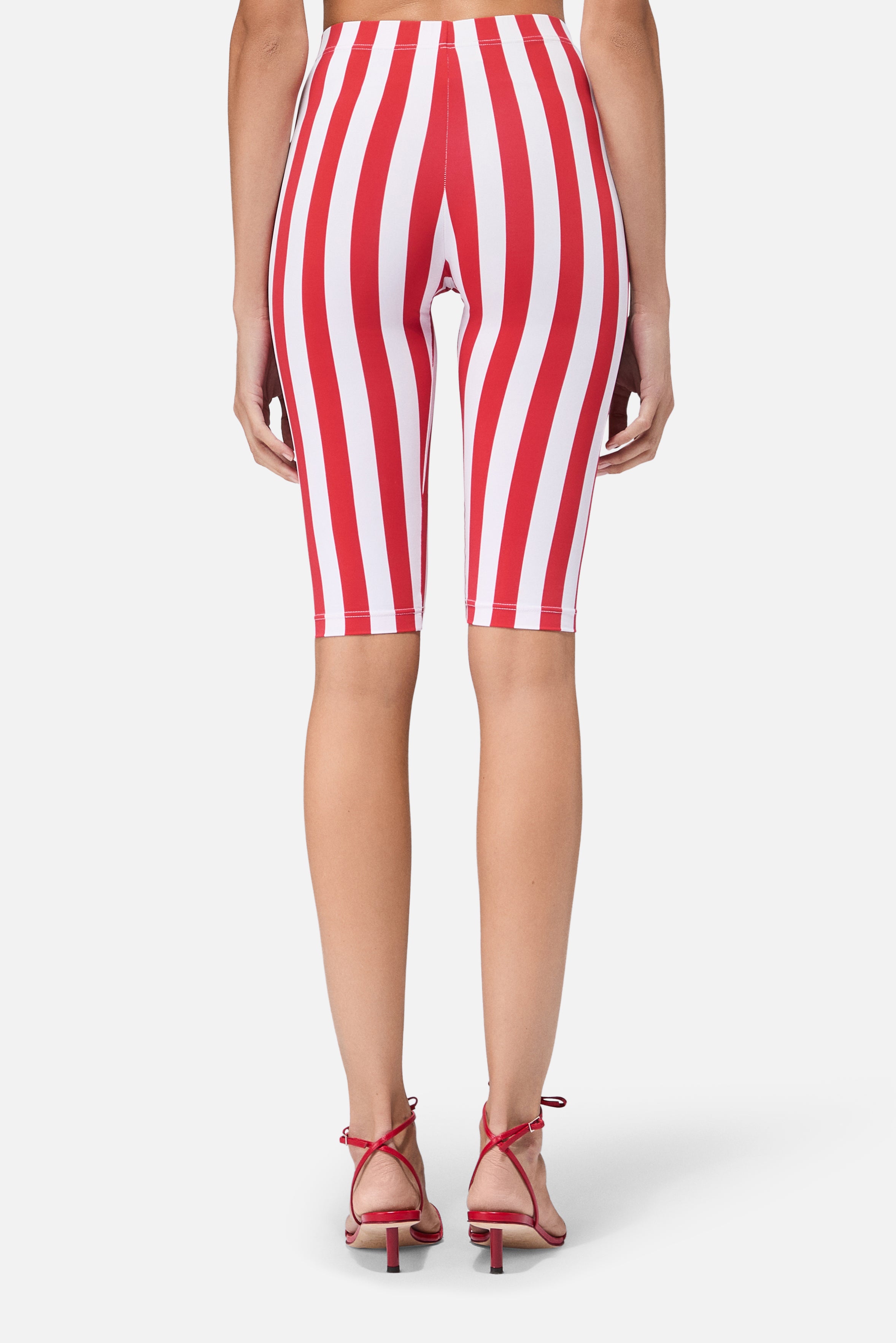 Striped Popcorn Print Biker Shorts Red | Fiorucci