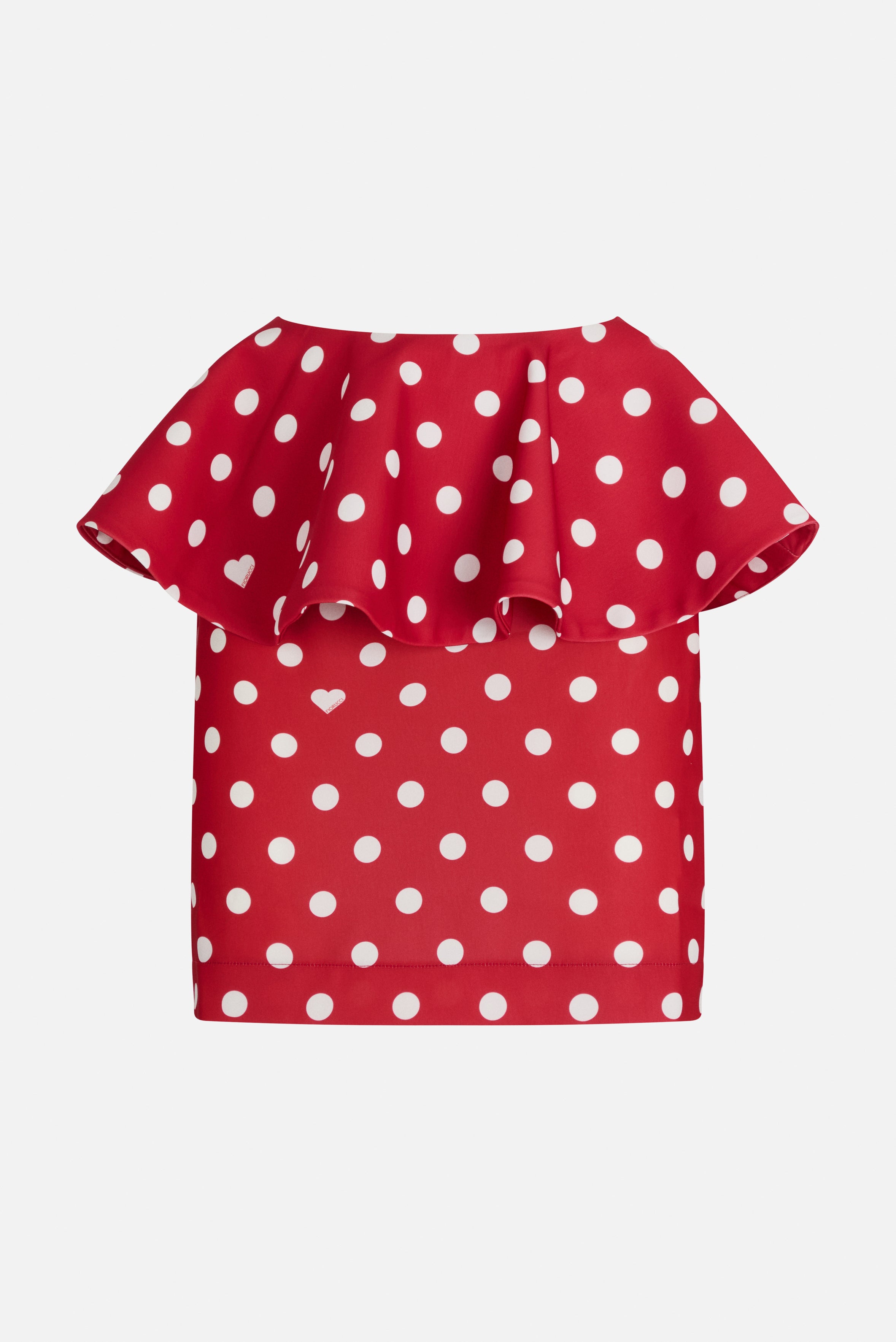 Polka Dot Ruffle Mini Skirt Red