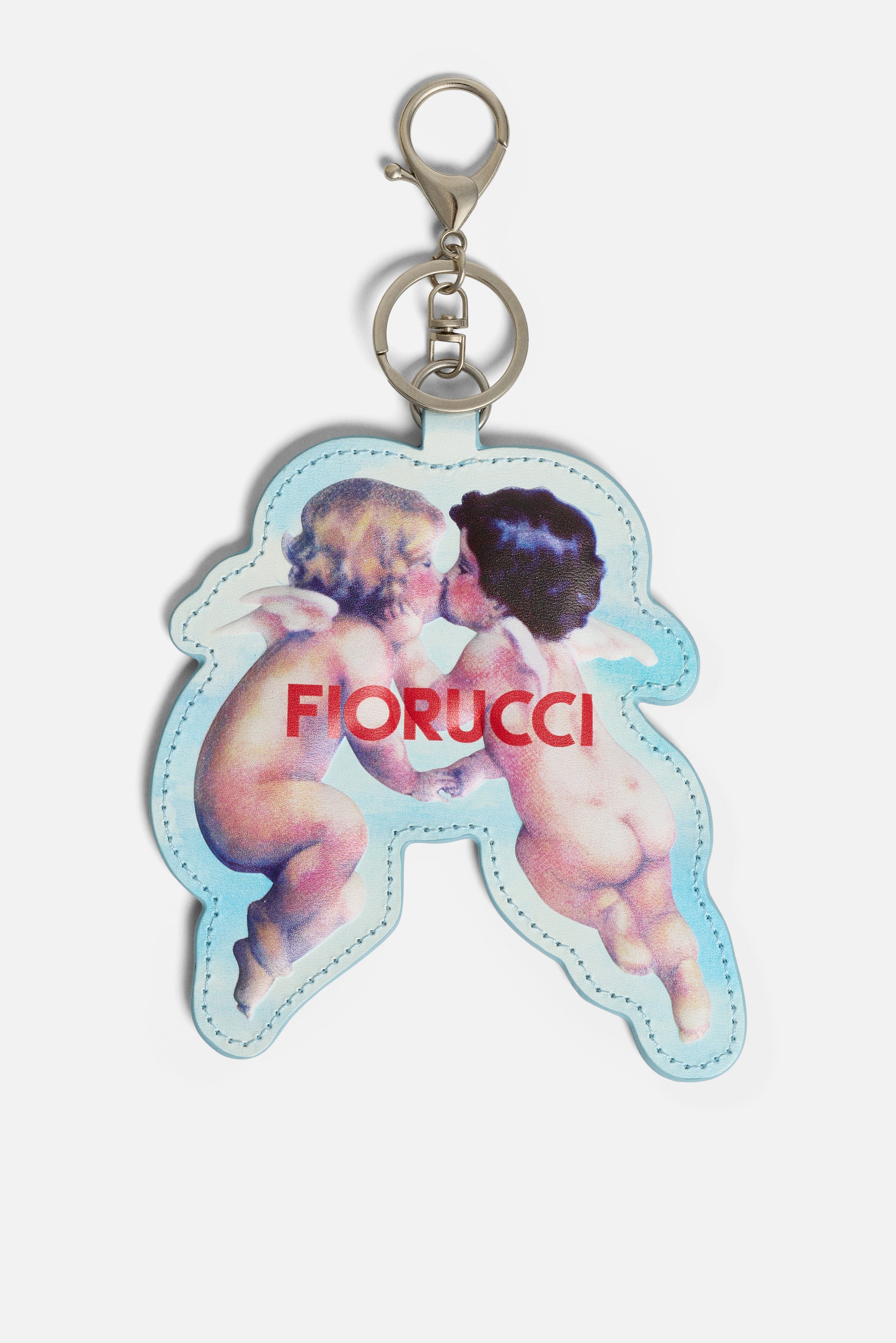 Kissing Angels Keychain Light Blue
