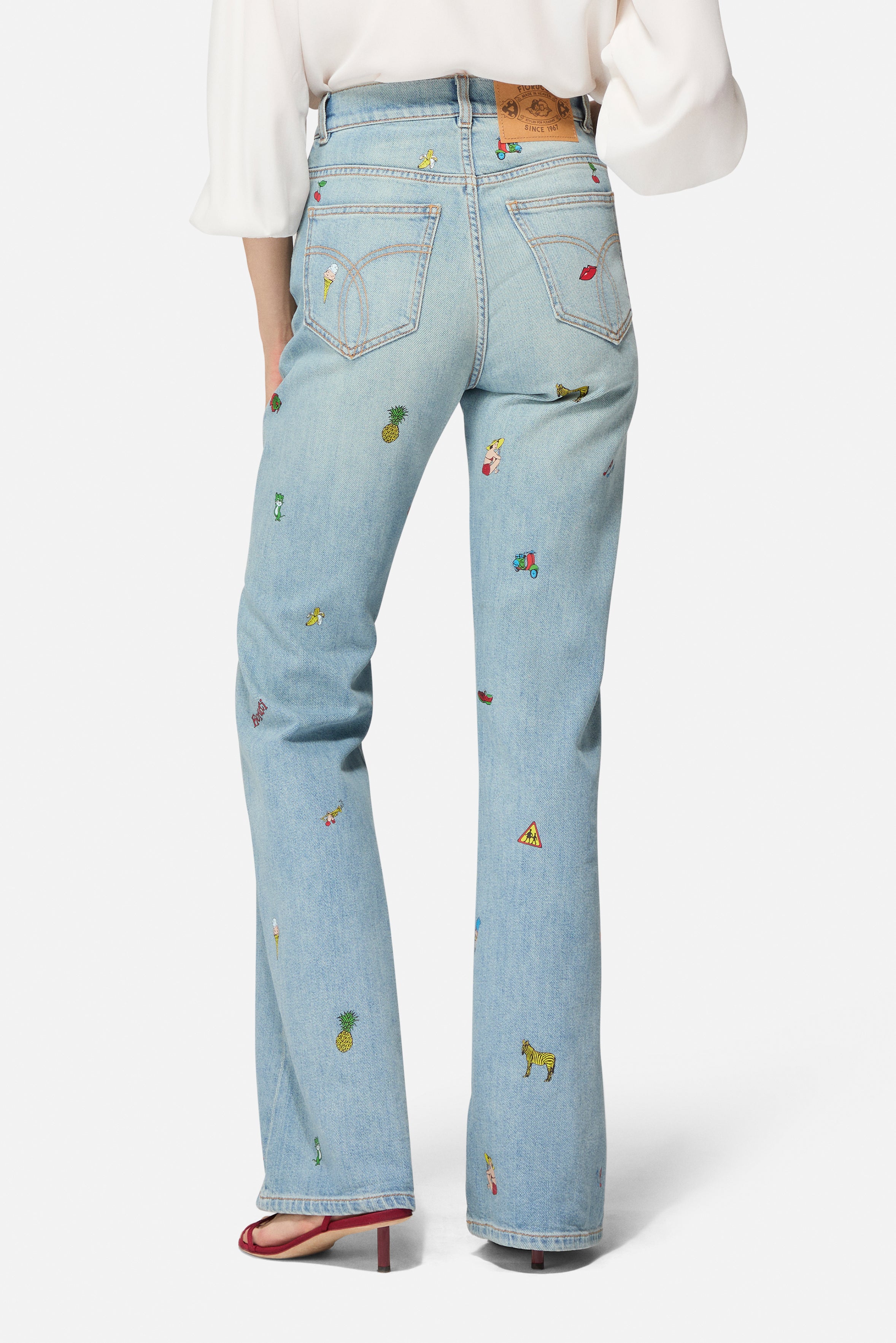Toys Print Wide Leg Jeans Light Blue