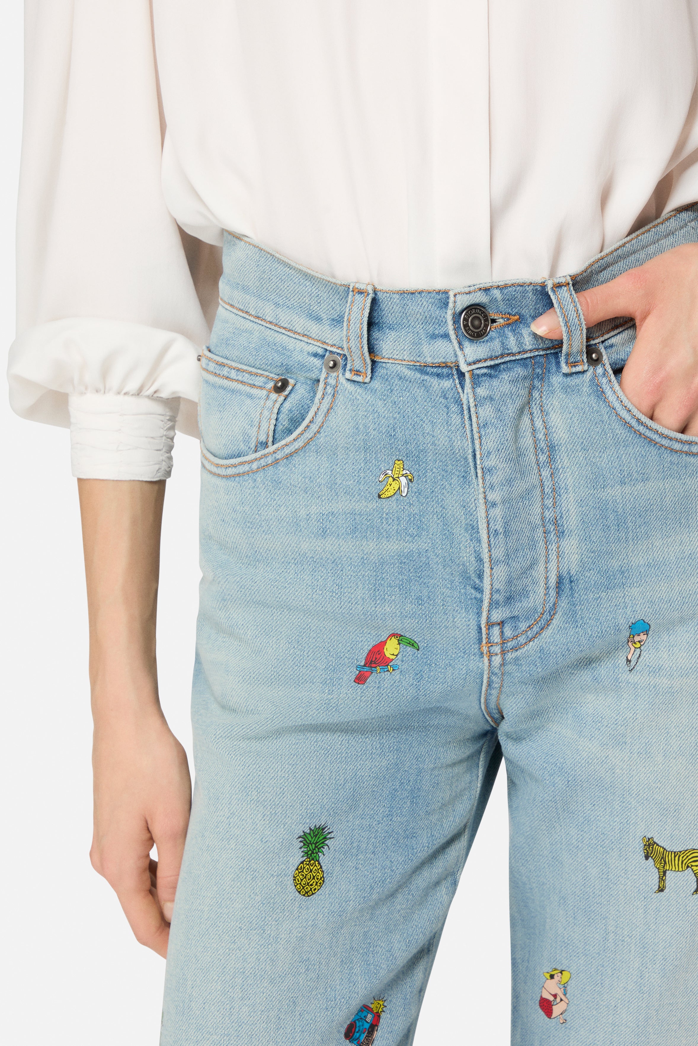 Toys Print Wide Leg Jeans Light Blue