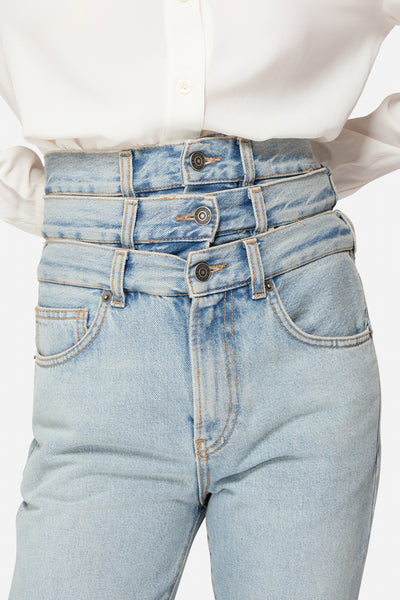 Triple Layer Flared Jeans Light Blue | Fiorucci