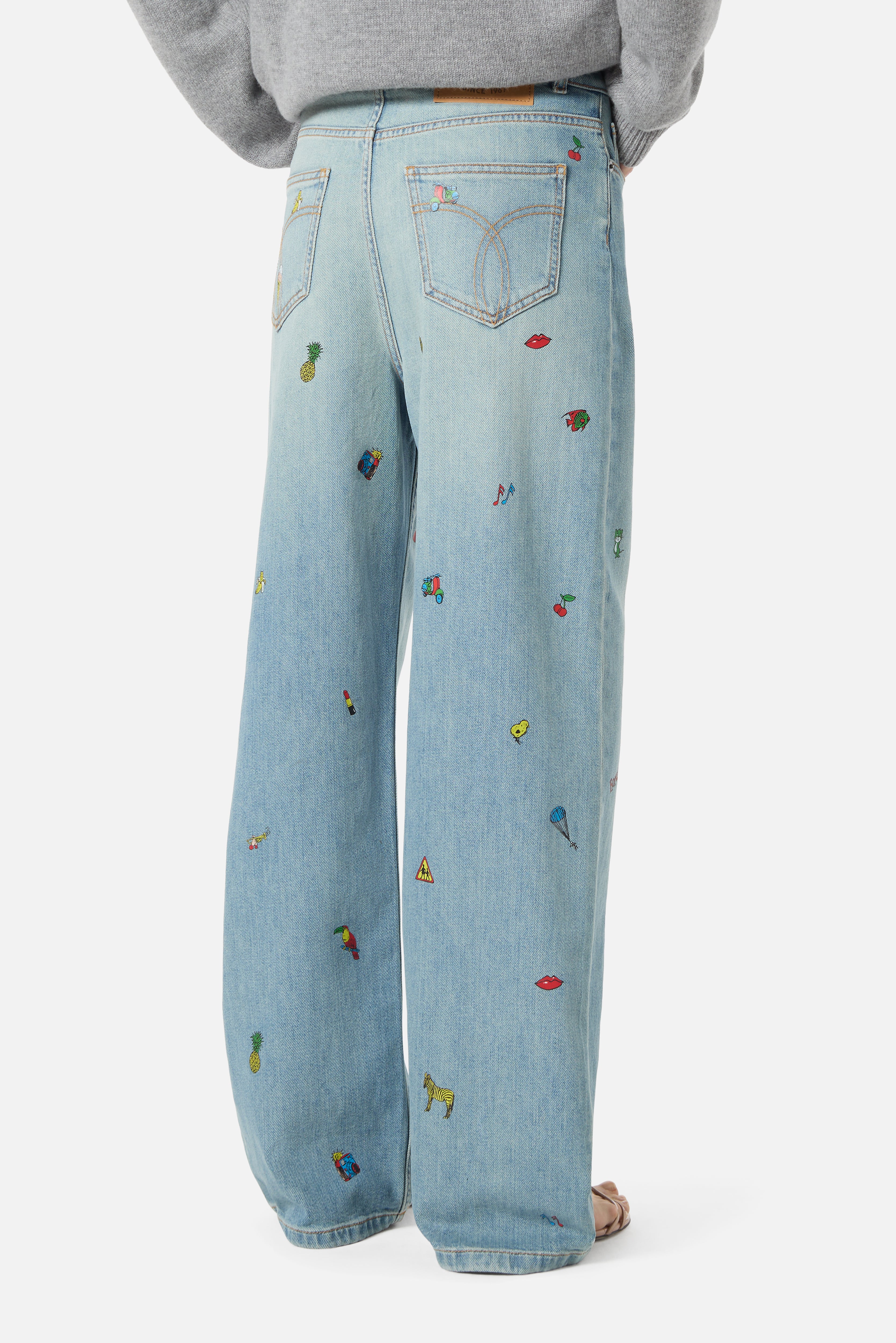 Toys Print Baggy Jeans Light Blue