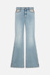 Jeans Flare Skinny con Tasche Cutout Azzurri