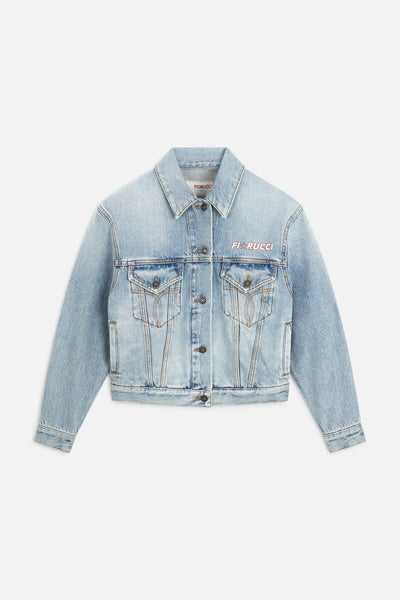 ※Asuka_f※Liten YOKUBARI Denim Jacket Star Logo Denim Jacket Light Blue | Fiorucci