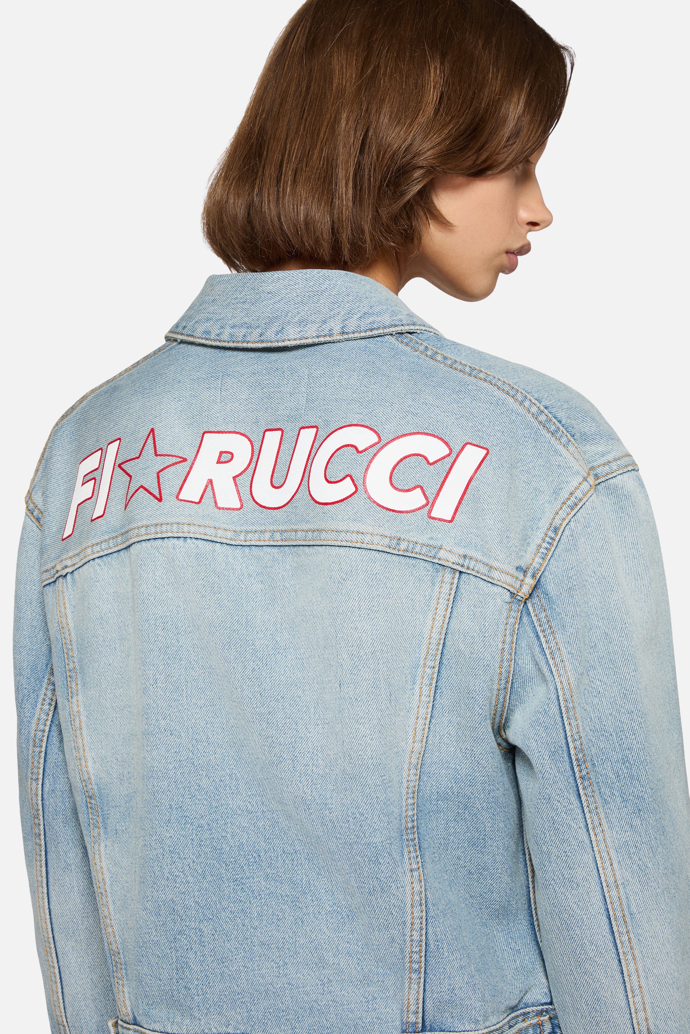 Star Logo Denim Jacket Light Blue
