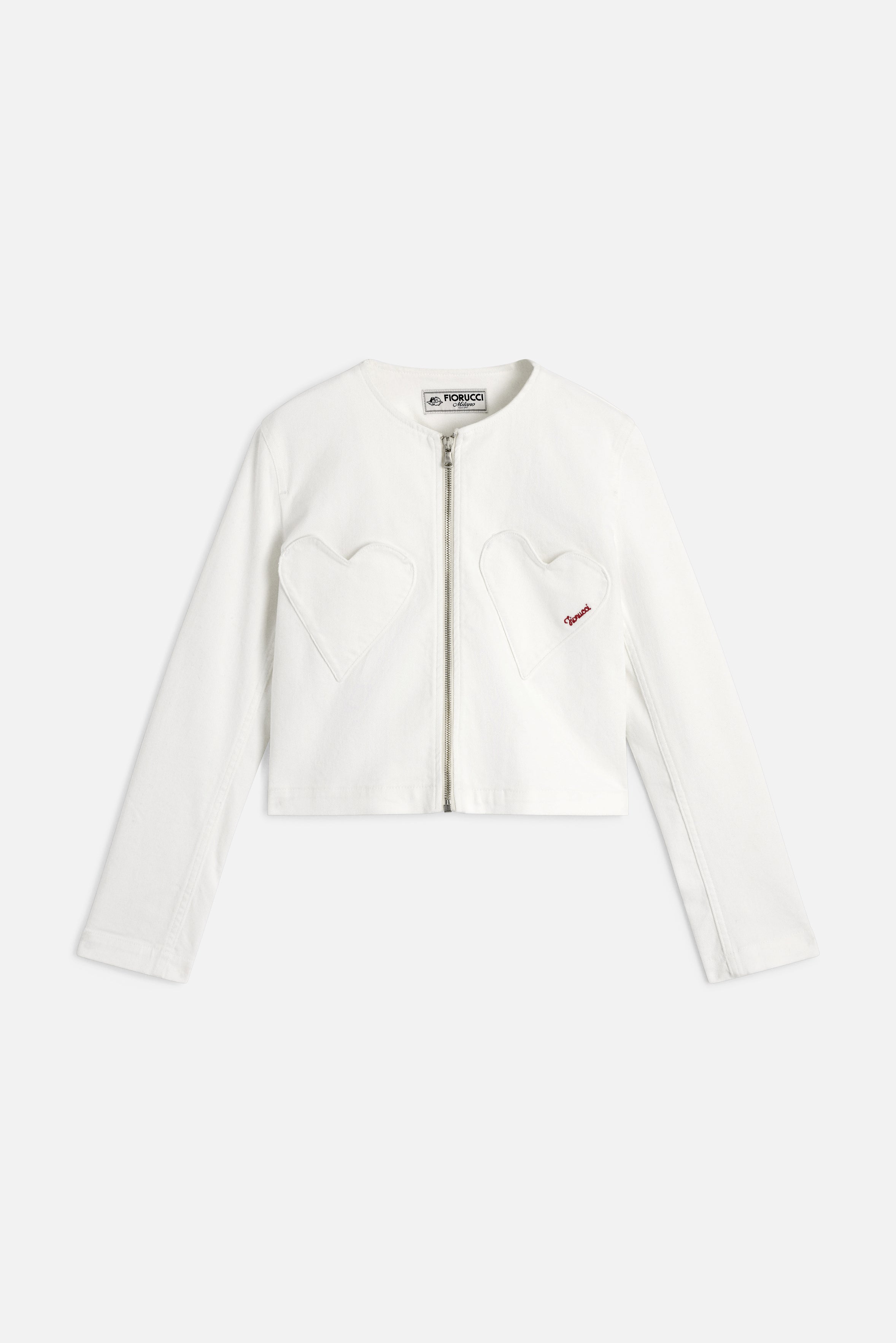 Double Heart Heavy Cotton Jacket White