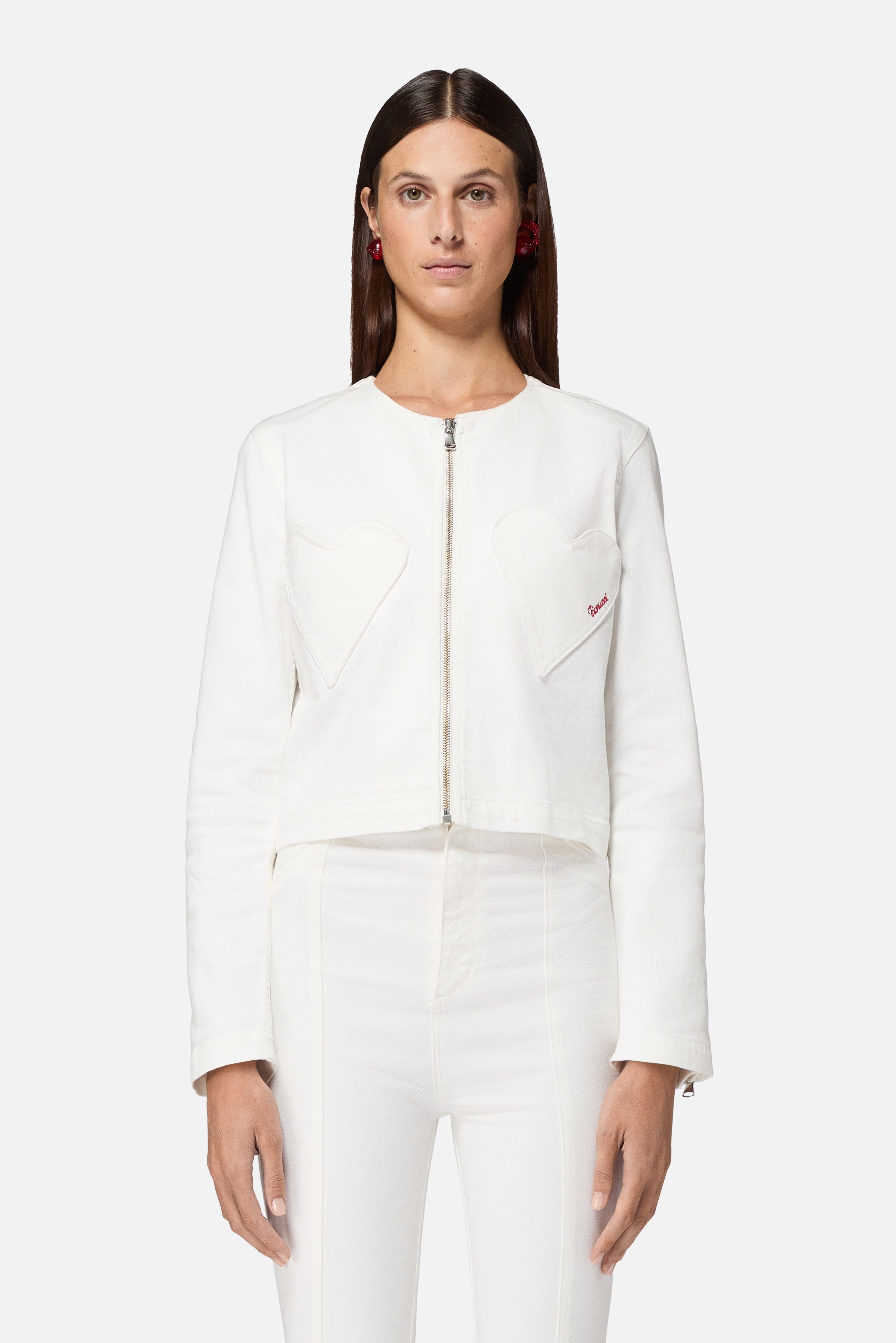 Double Heart Heavy Cotton Jacket White