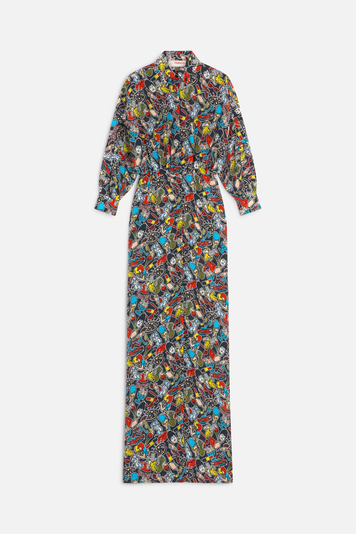 Toys Print Maxi Shirt Dress