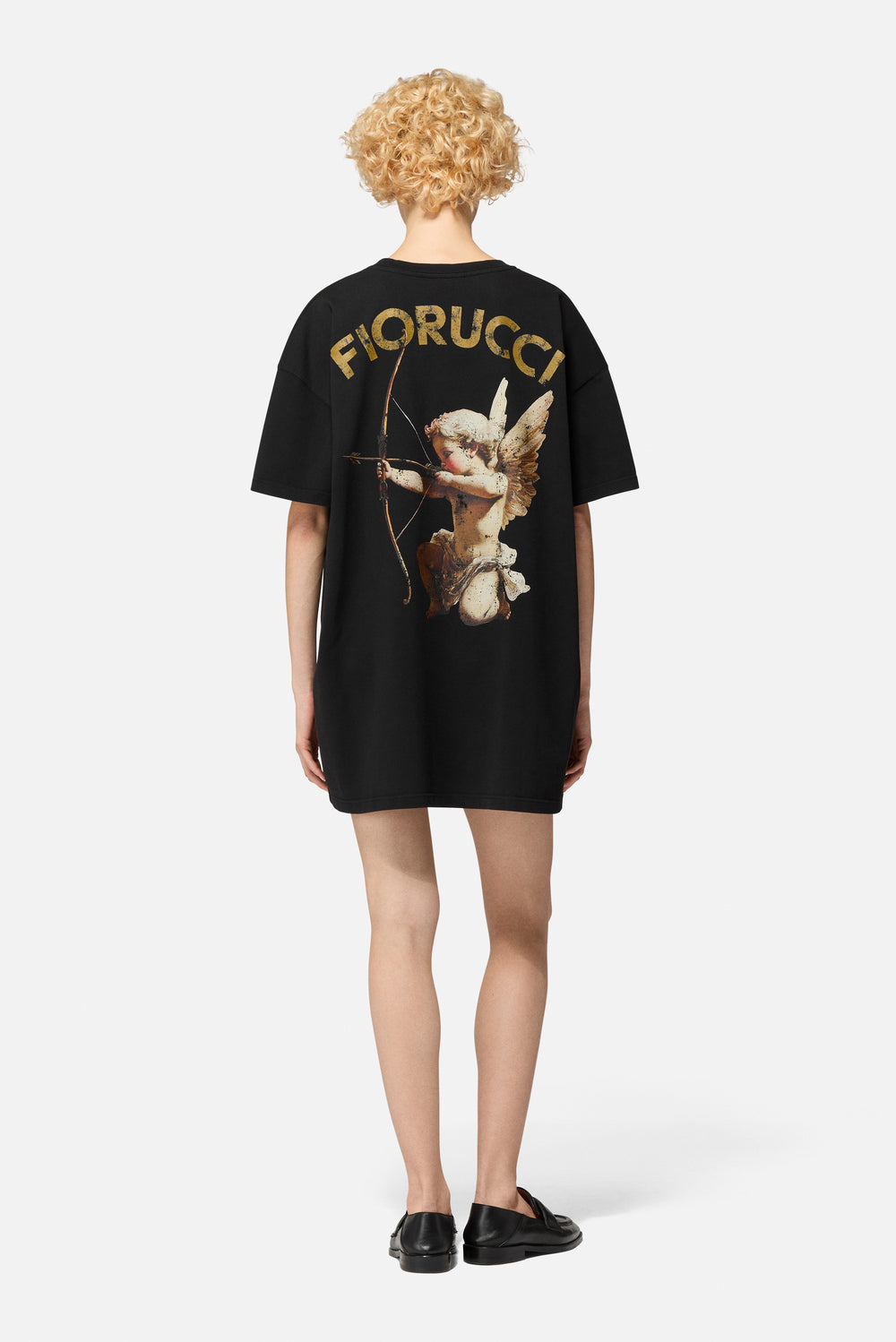 Abito a T-Shirt con Stampa Rock Cupid Nero