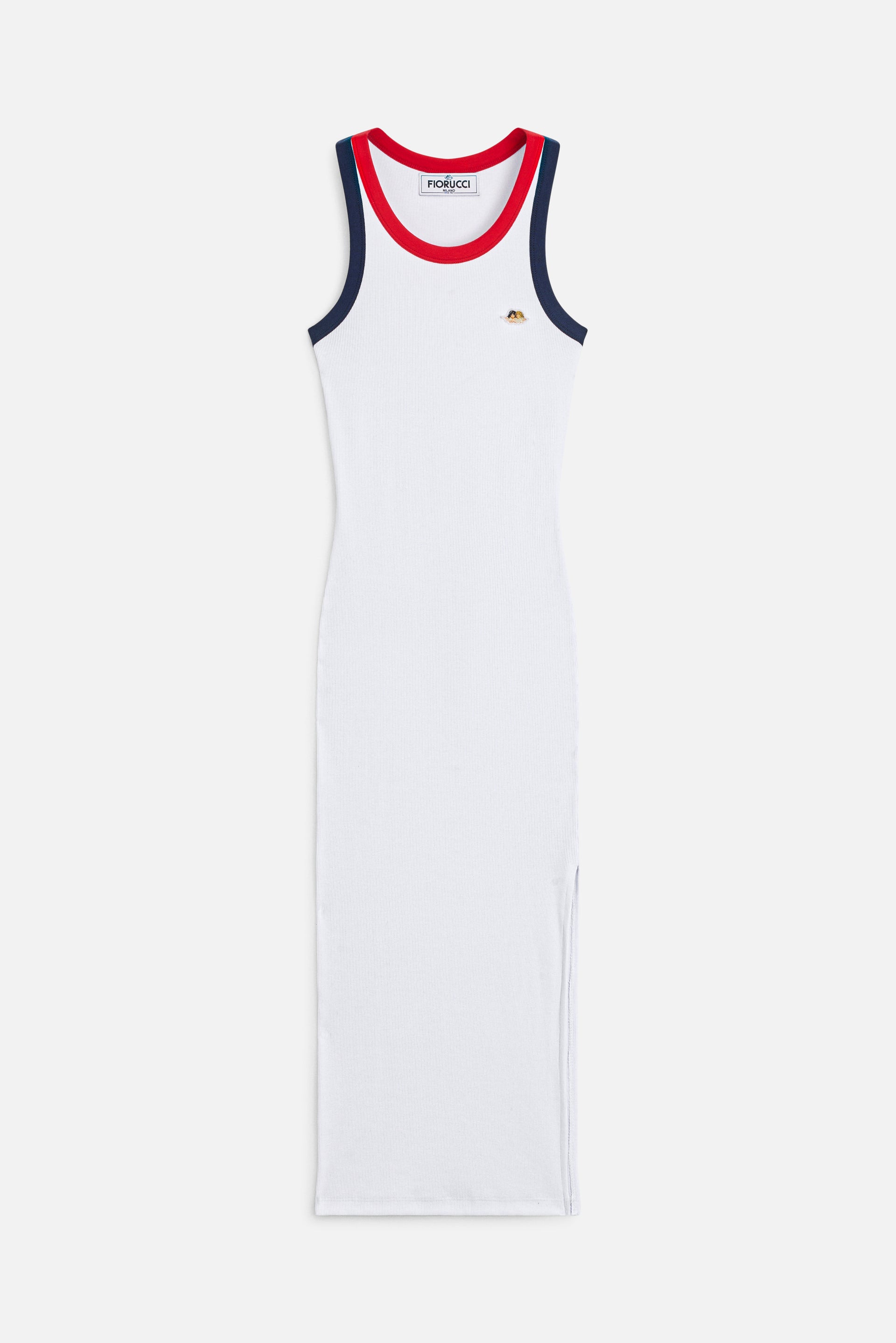 Contrast Trims Angels Patch Midi Dress