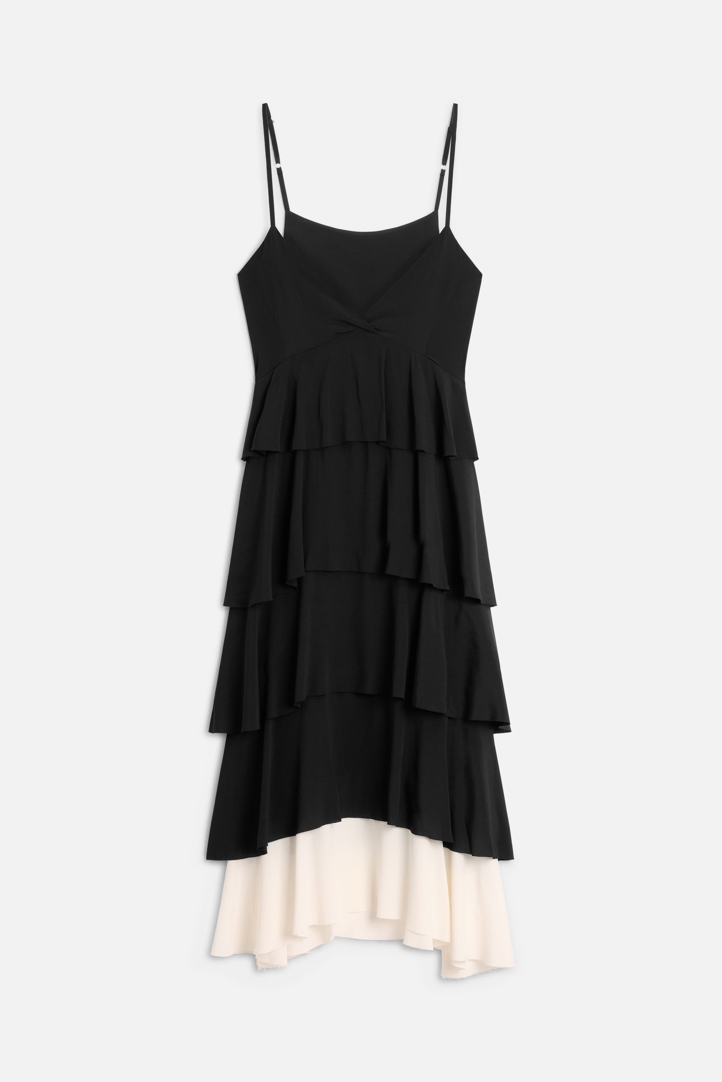 Ruffled Midi Dress Black