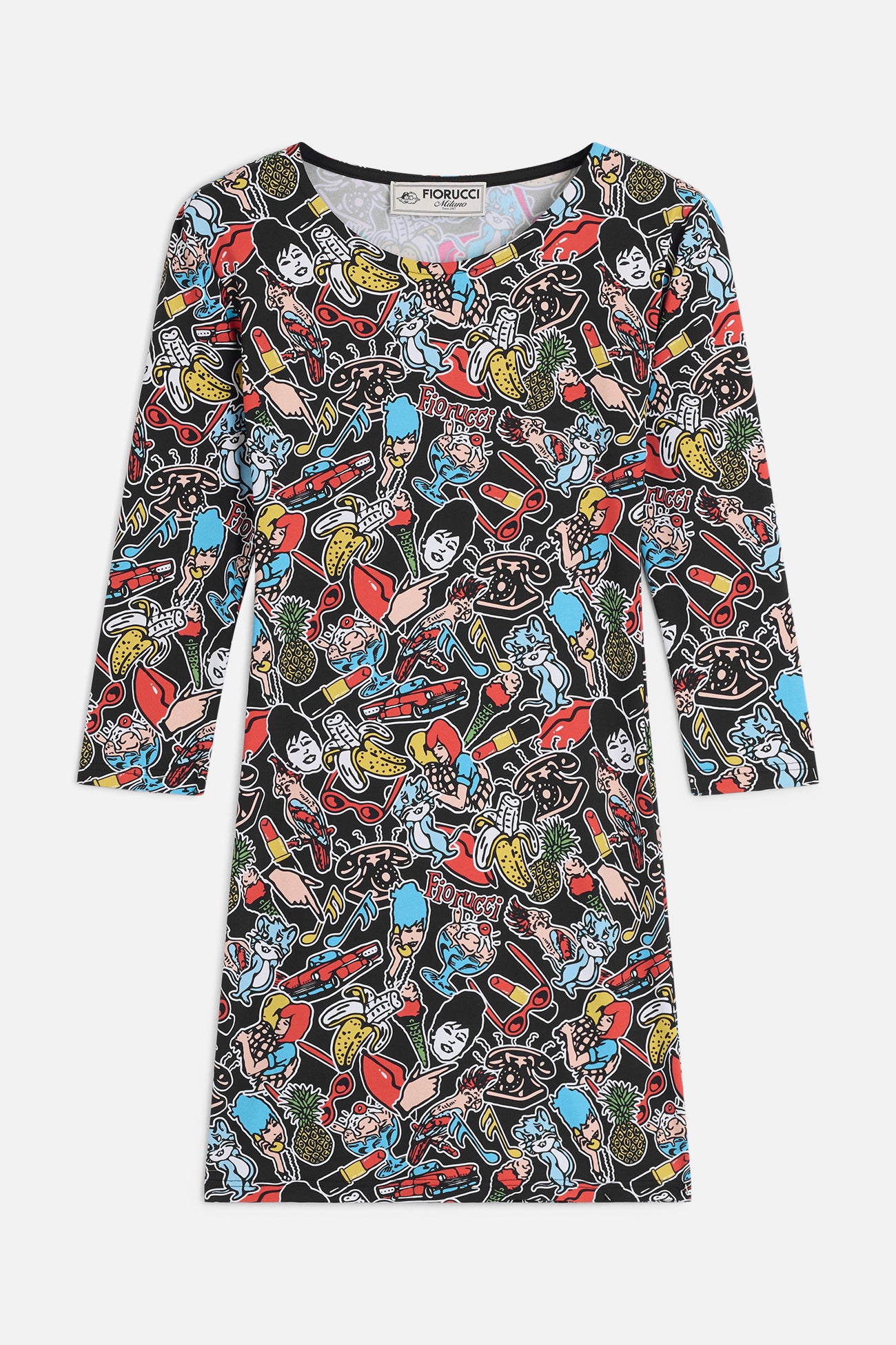 Toys Print Mini Dress Black