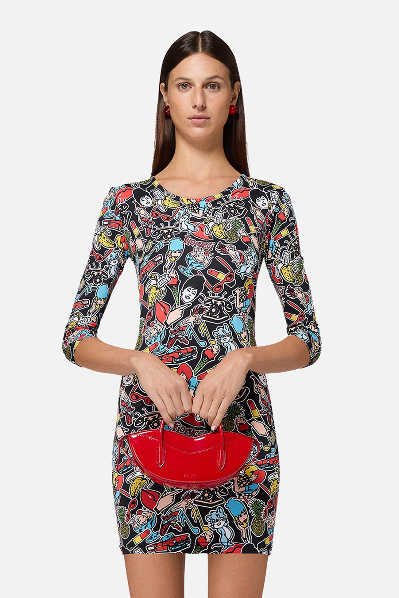 Toys Print Mini Dress Black